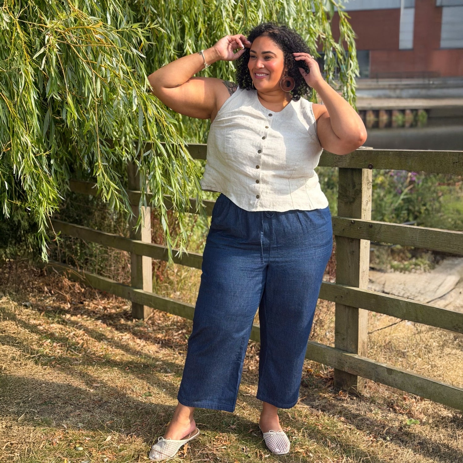 Maxirock aus Chambray – Denim