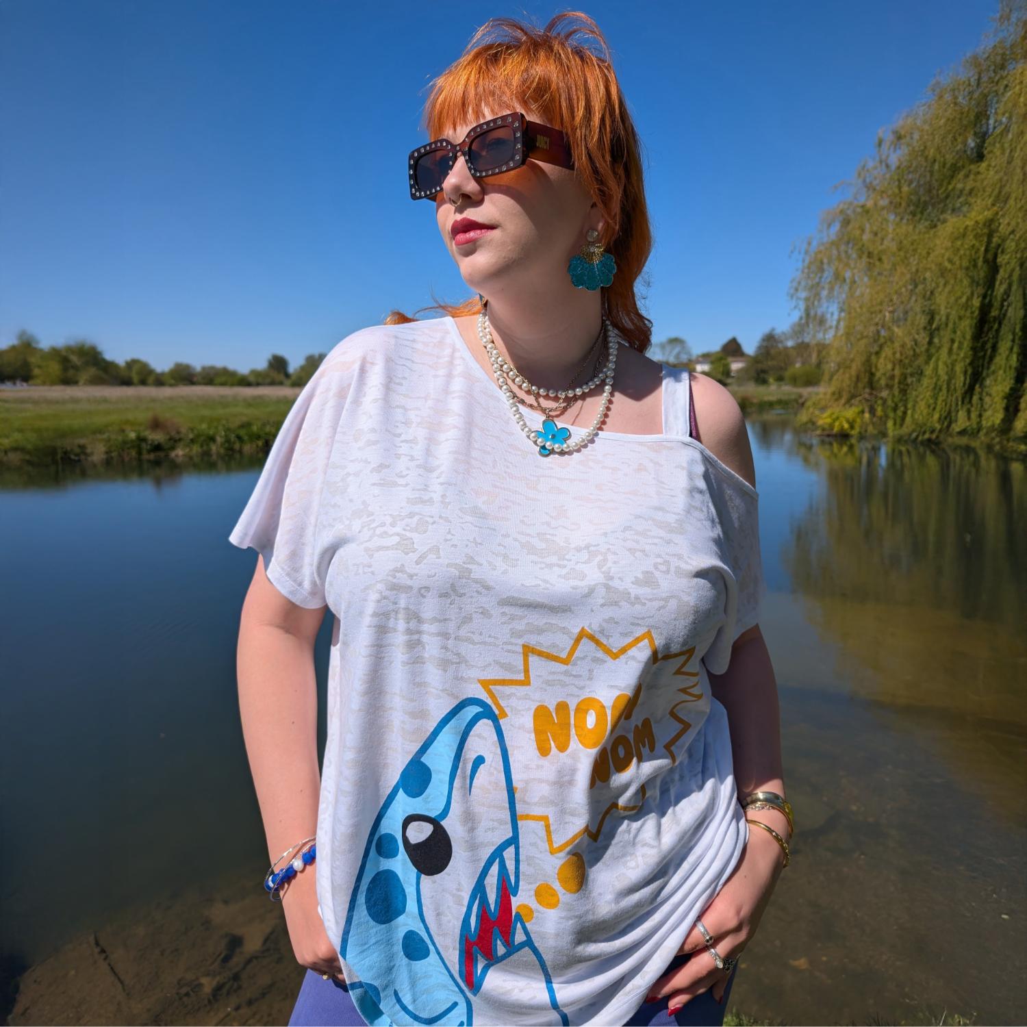 Debbie Off-Shoulder Tee – NOM-NOM Hai-Print