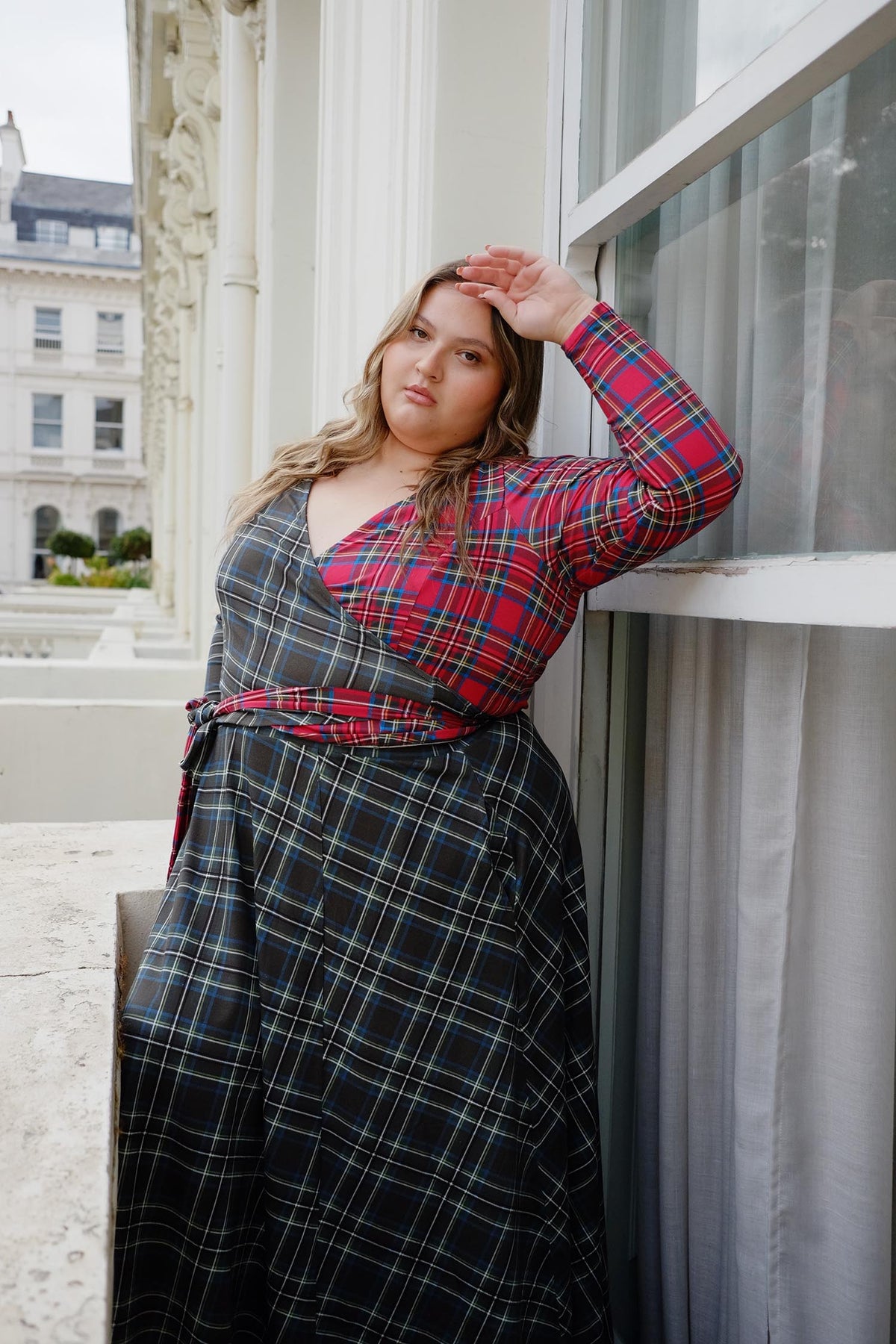 Jura Duo Plaid Wickeltop - Red / Green