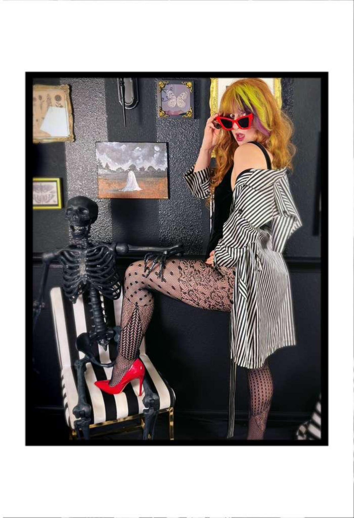 Halloween-Strumpfhose – In Pieces – Schwarz