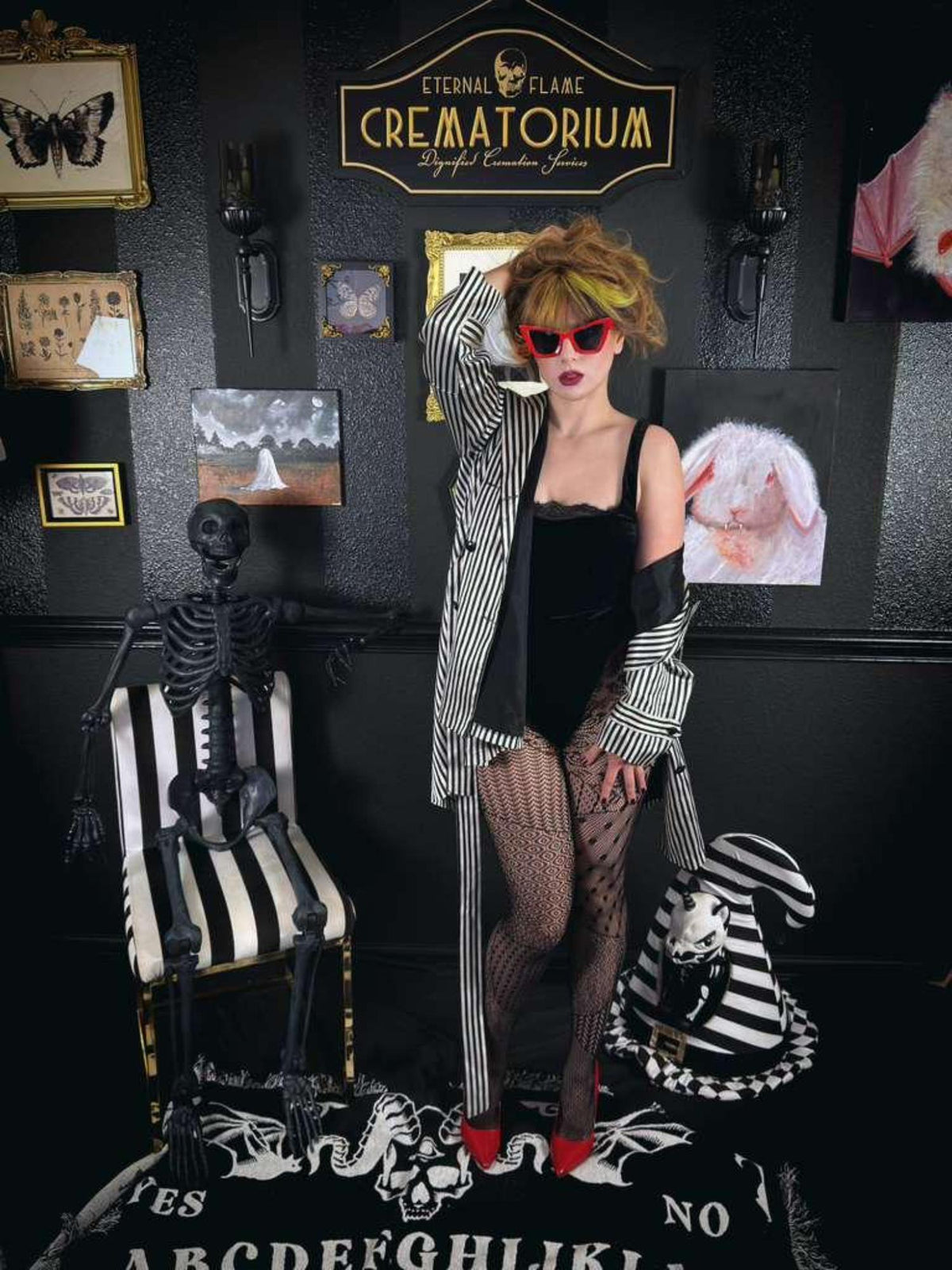 Halloween-Strumpfhose – In Pieces – Schwarz