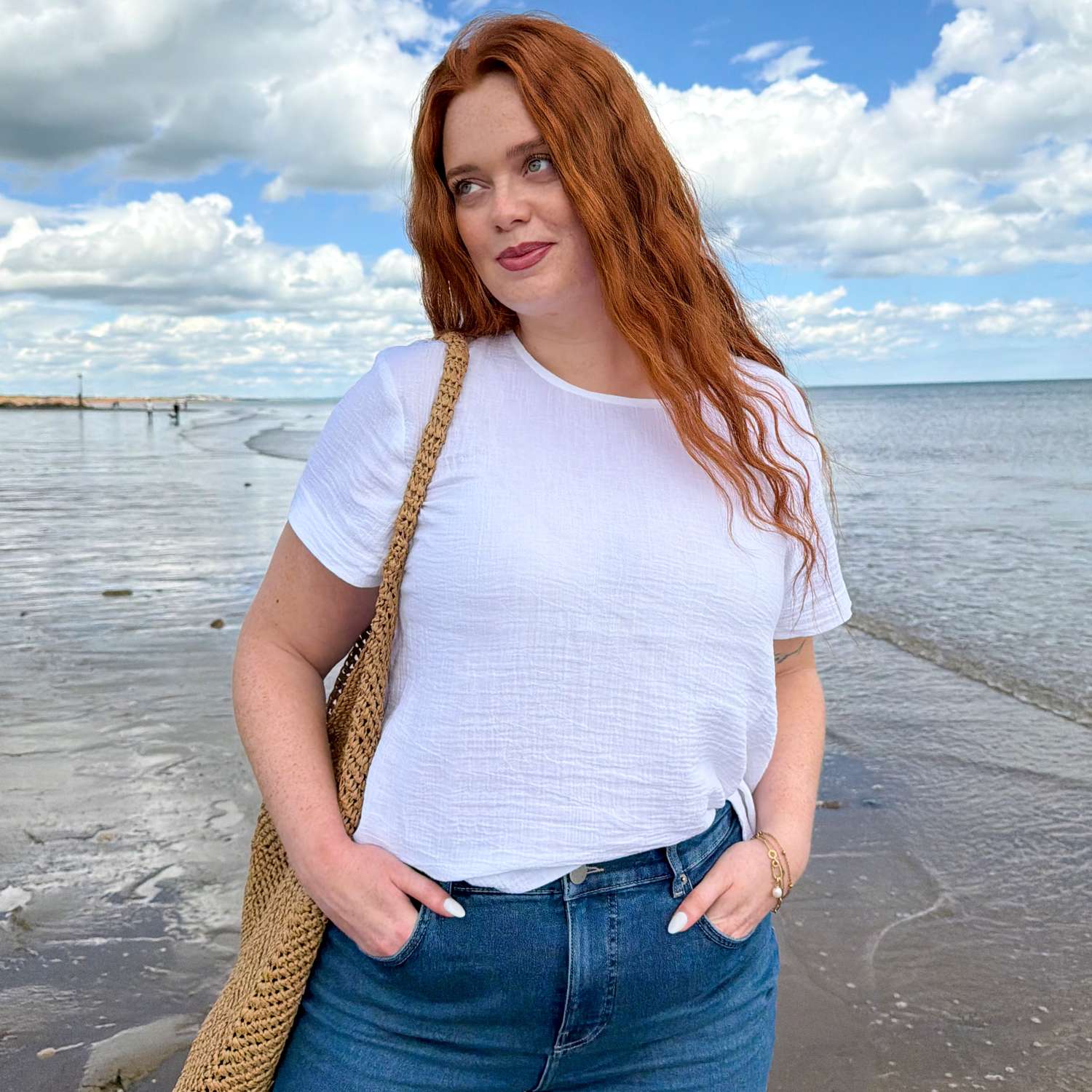 Ida T-Shirt aus Baumwoll-Musselin – Weiß