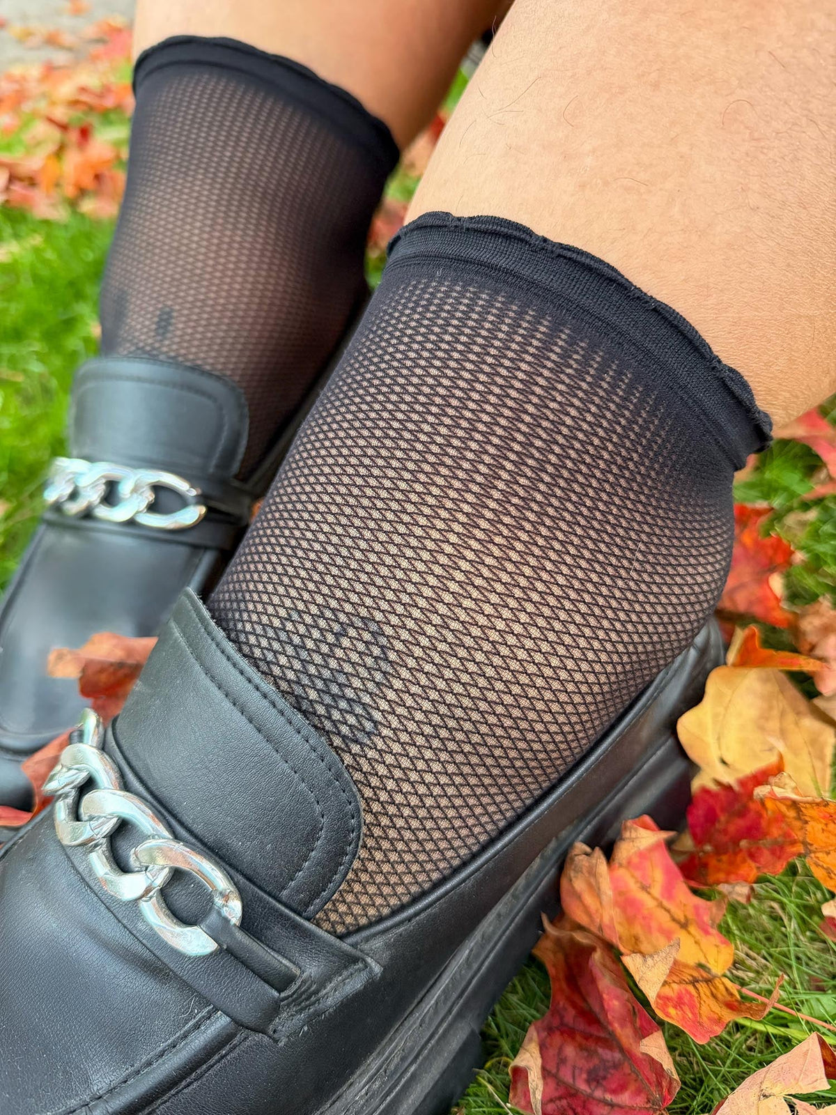 Netz-Knöchelsocken - Schwarz