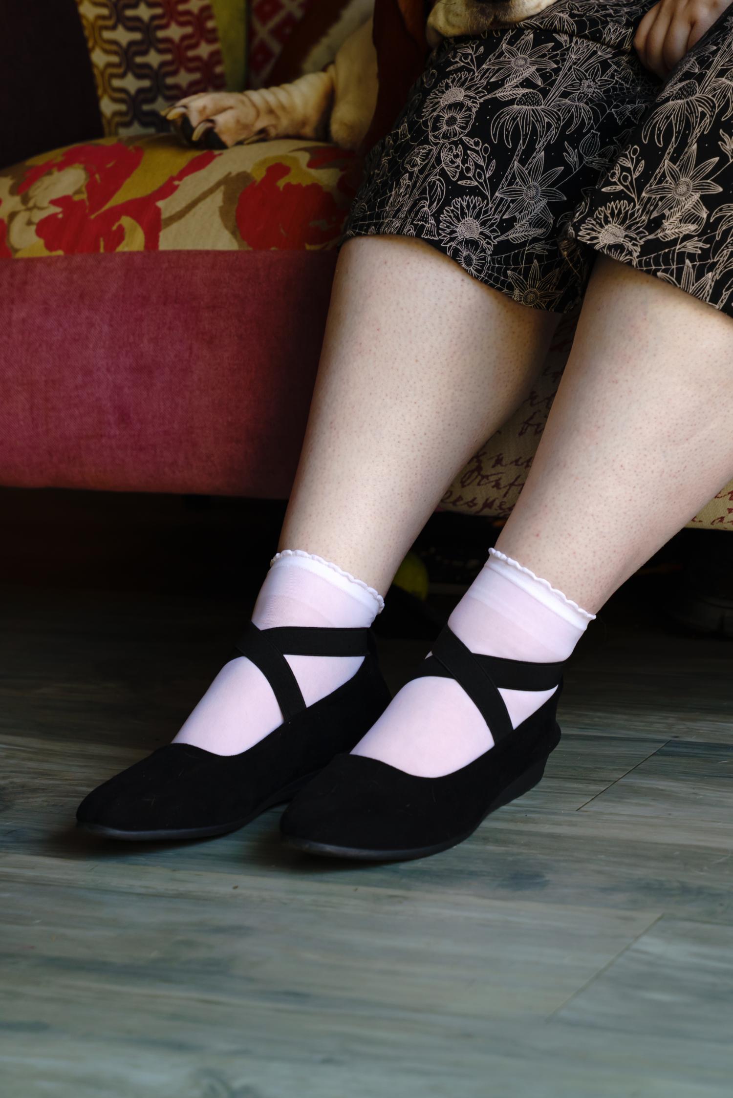 Transparente Nylon-Knöchelsocken – Weiß