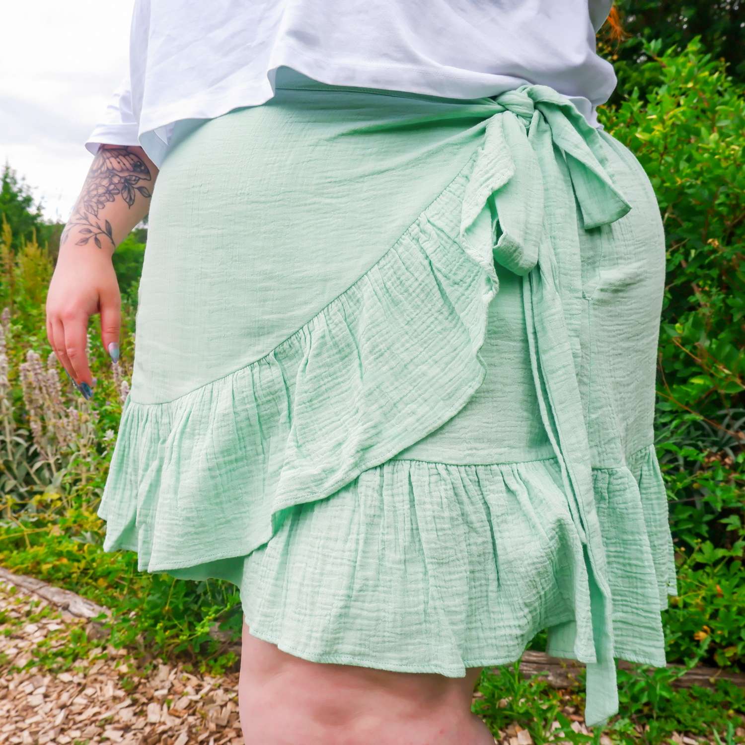 Mary Rock aus Baumwoll-Musselin – Pistachio