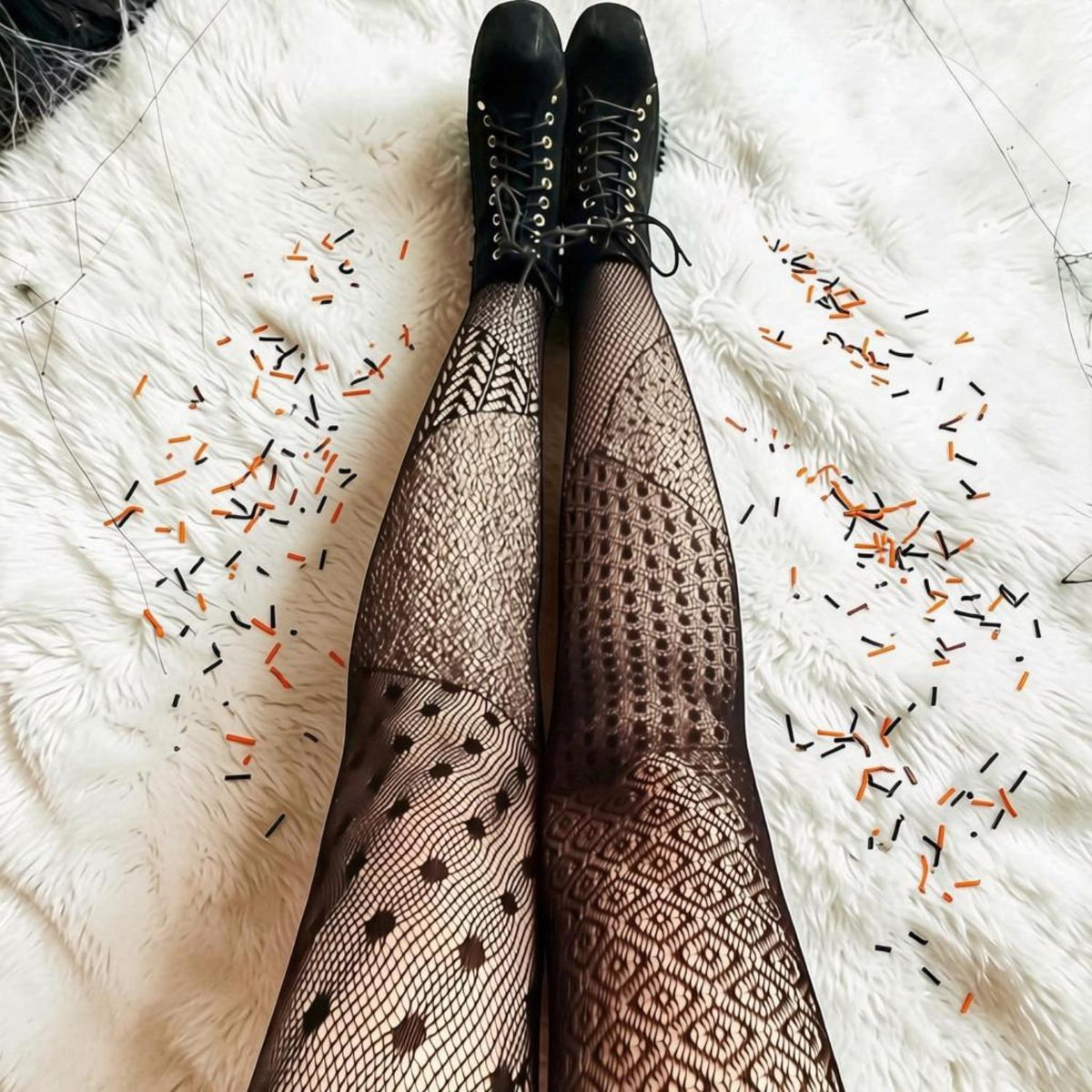 Halloween-Strumpfhose – In Pieces – Schwarz