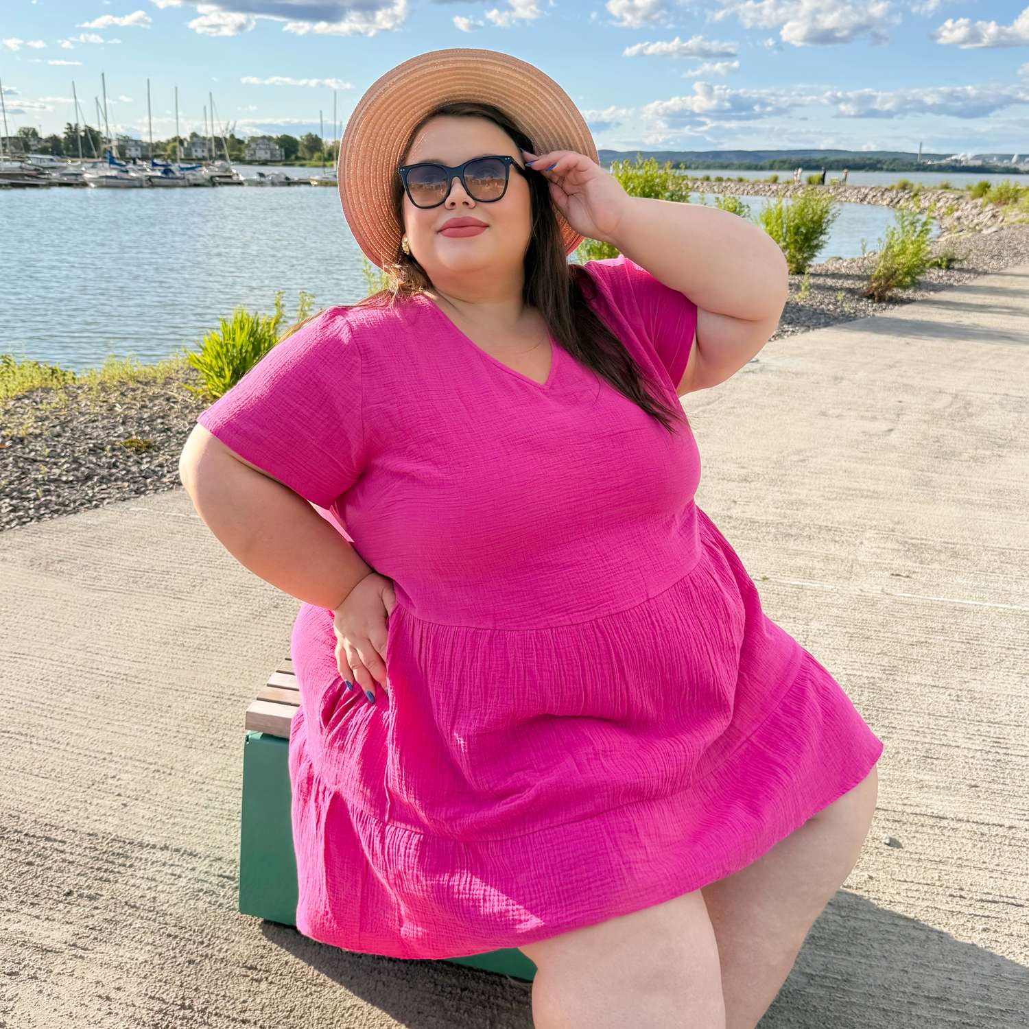 Amrita Kurze Kleid aus Baumwoll-Musselin – Peony
