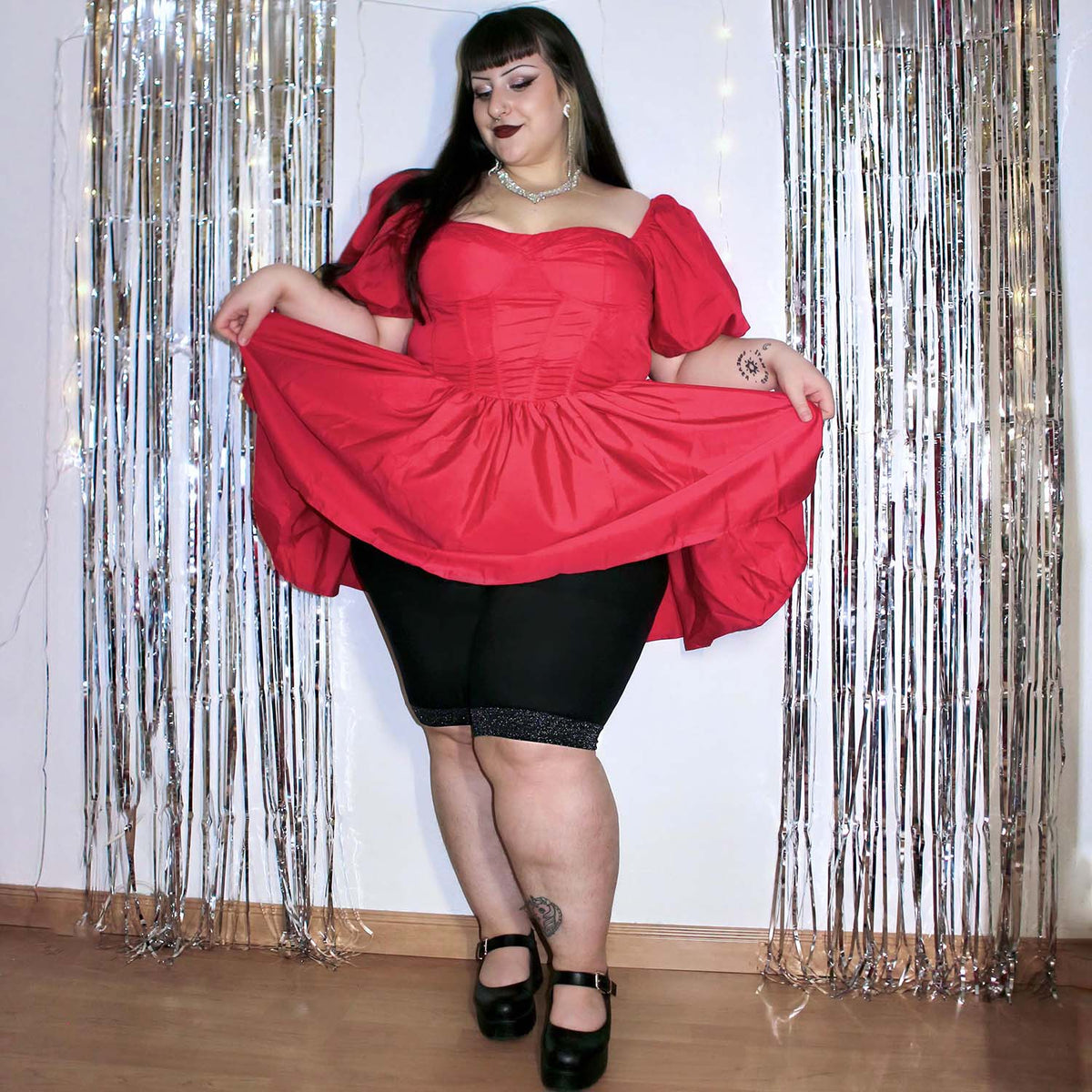 Christmas Chub Rub Lurex Shorts - Black