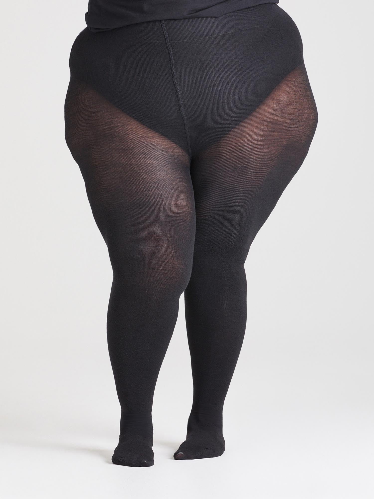 Merino Wollstrumpfhosen - Schwarz