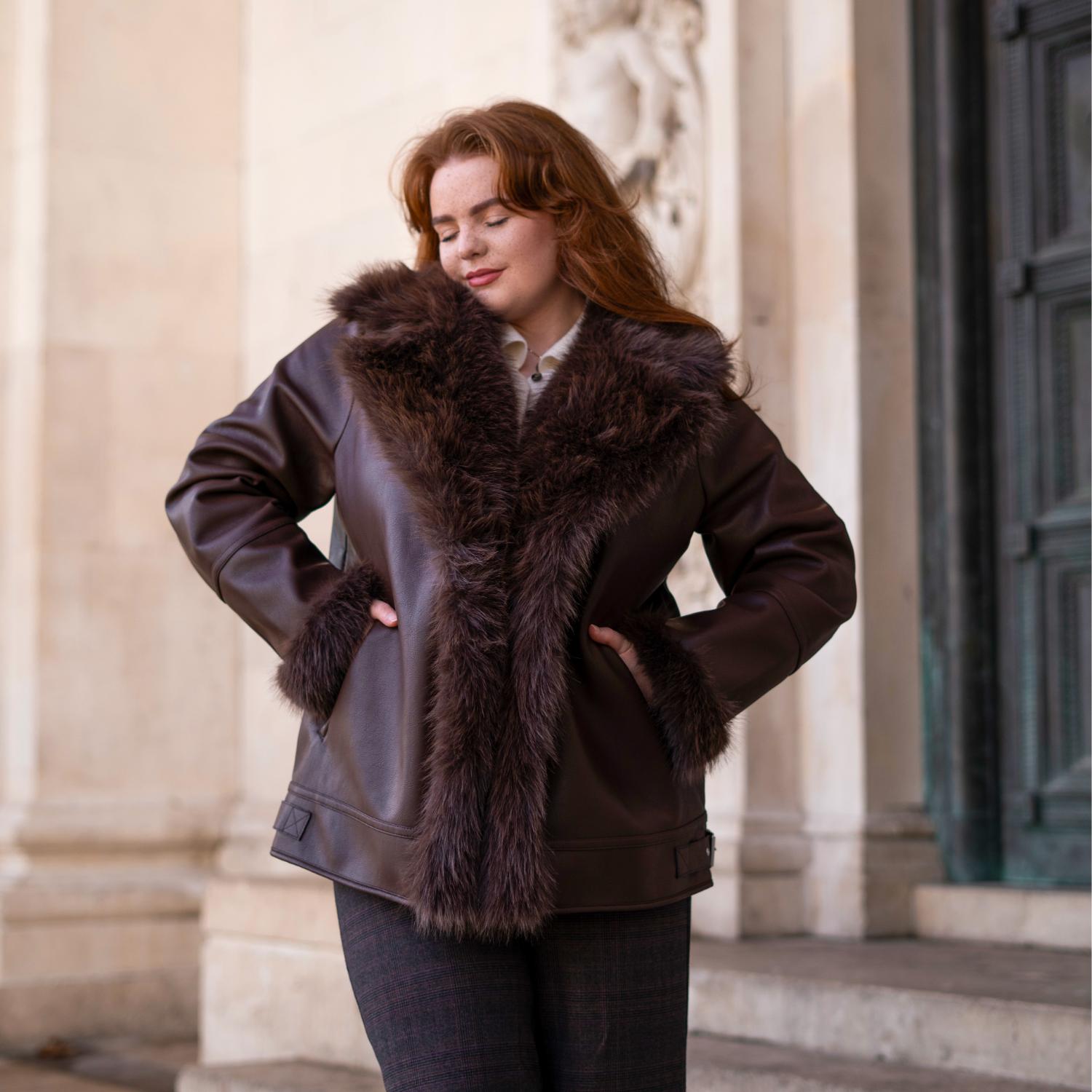 Amelia Aviator Jacke – Braun