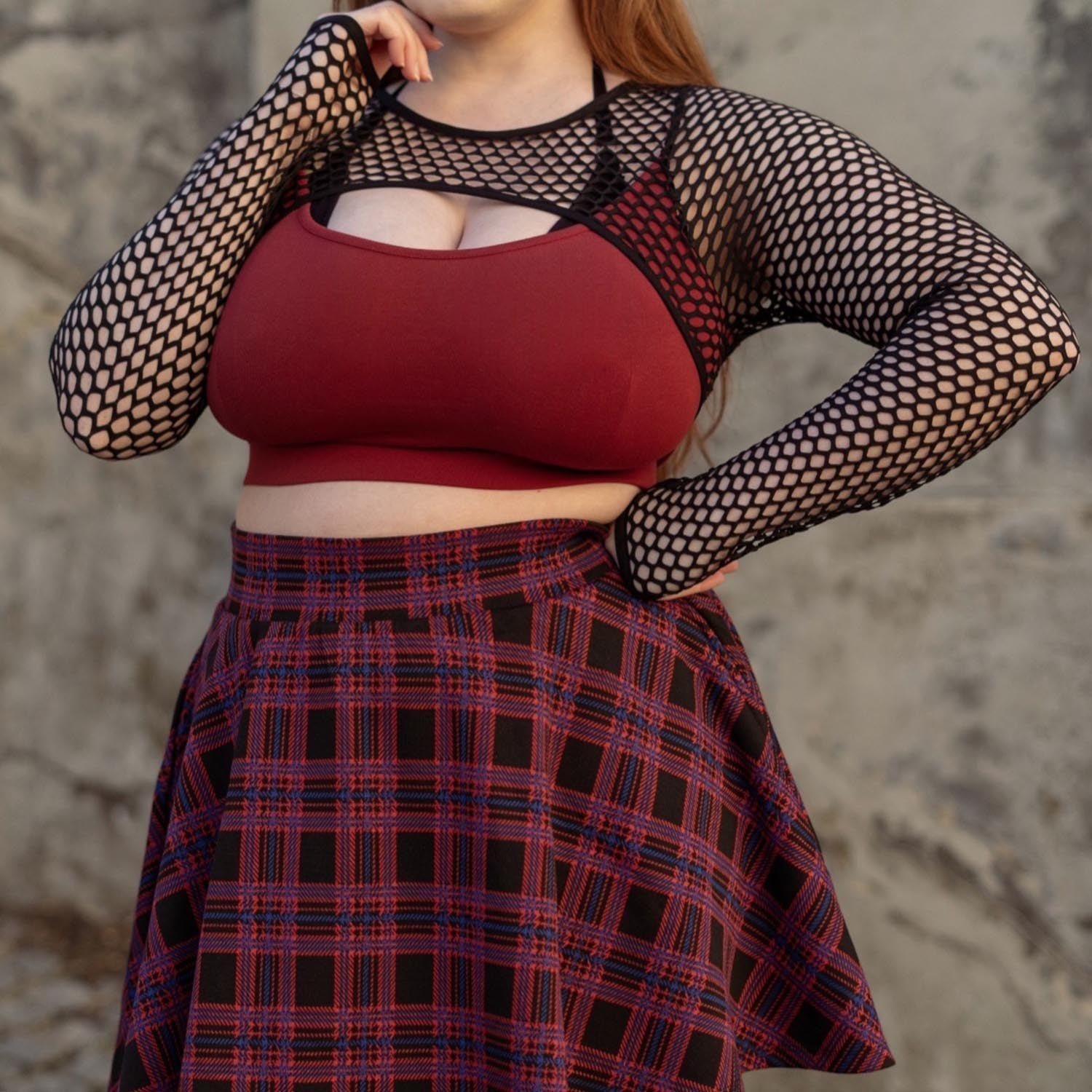Netz-Top - Alanis - Weinrot