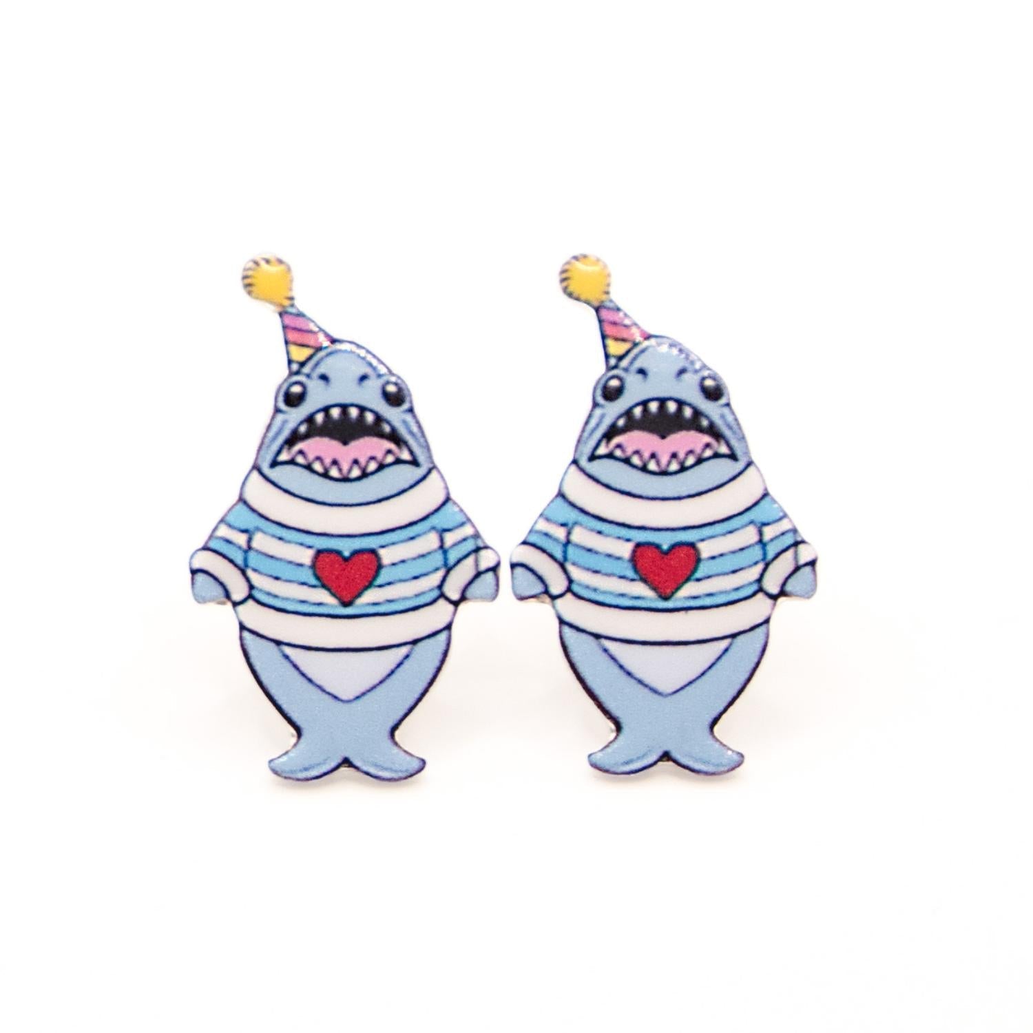 Party Chompy Hai-Ohrringe – Silber