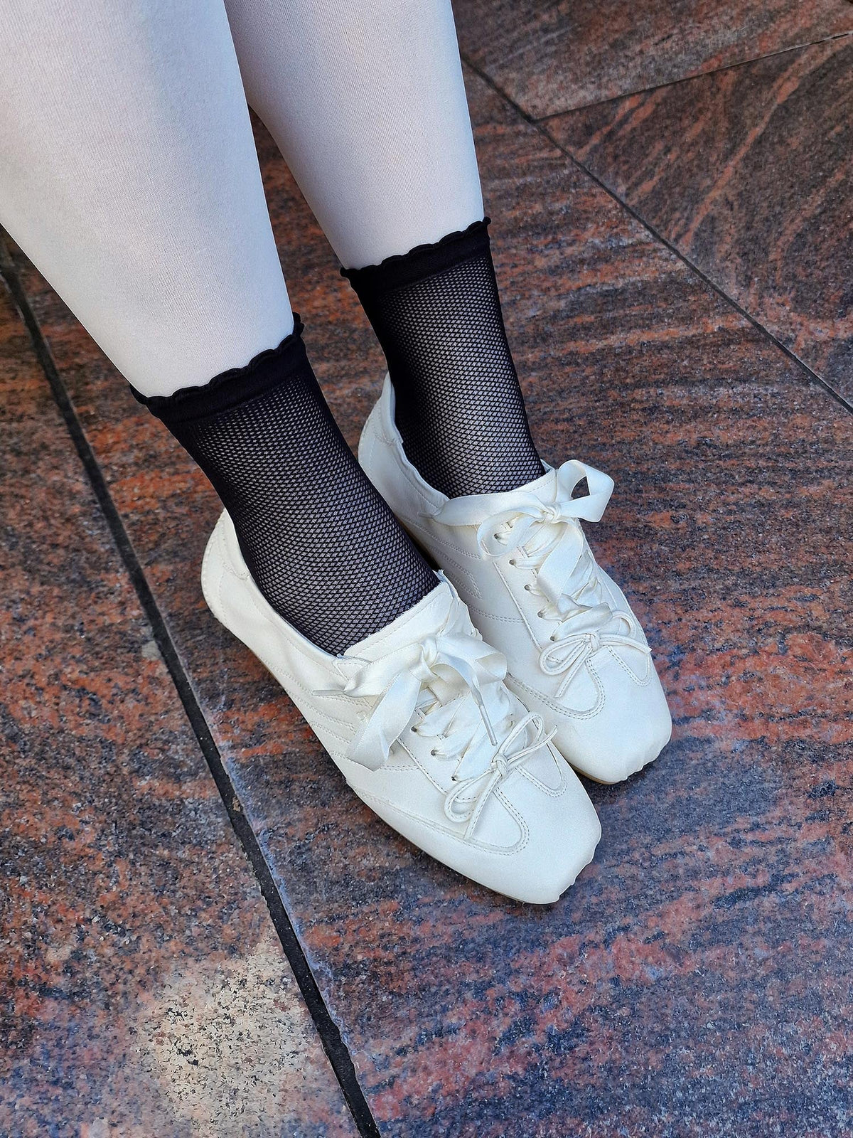 Netz-Knöchelsocken - Schwarz