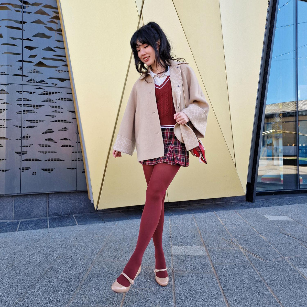 Stay Cool 80 Denier Strumpfhose - Burgundy