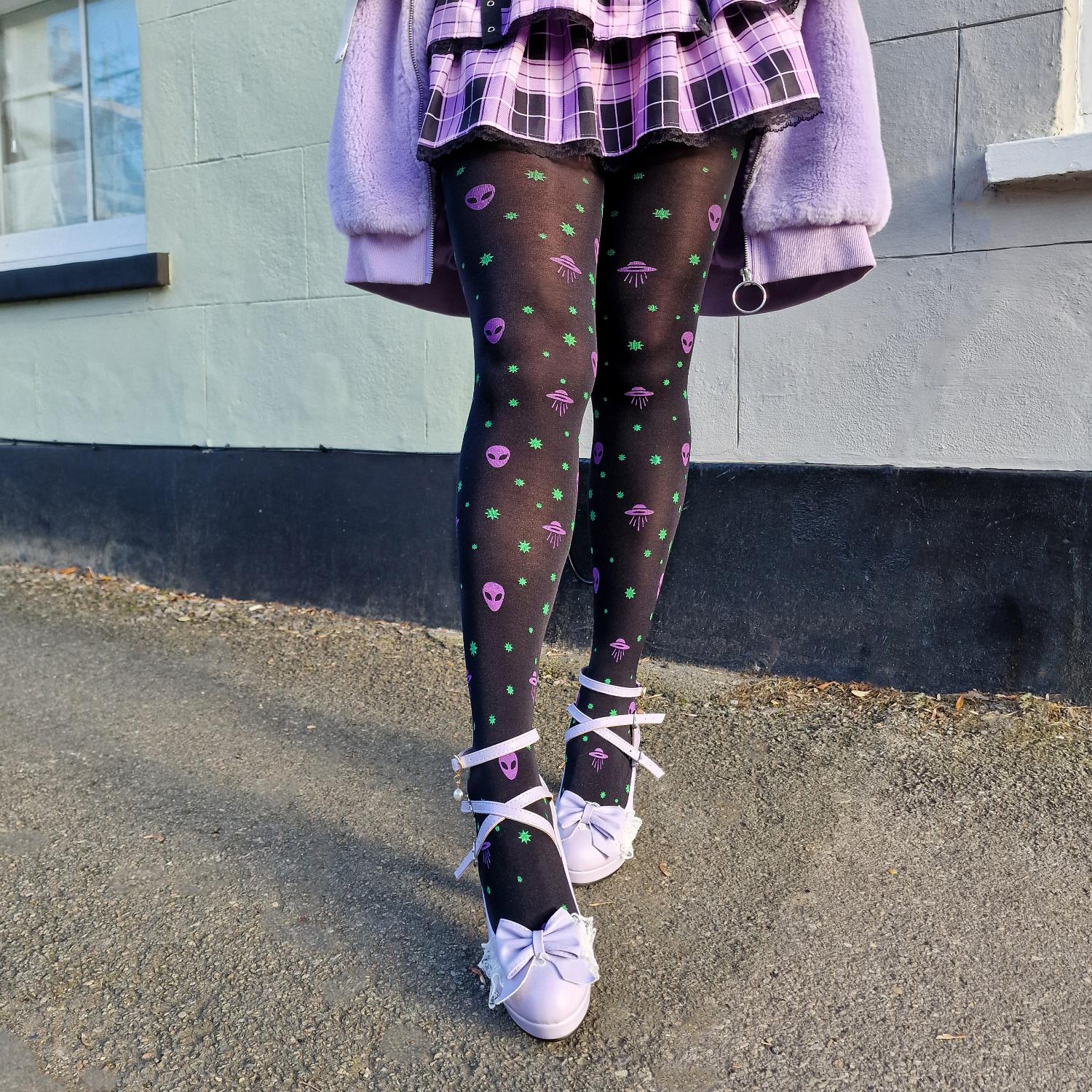80 Denier blickdichte Strumpfhose - Aliens