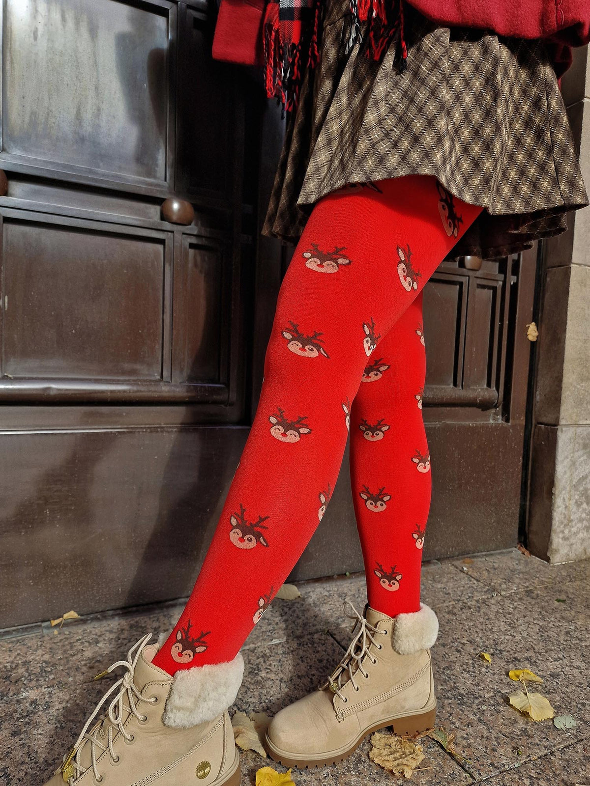 Deer Santa Strumpfhose - Lobster