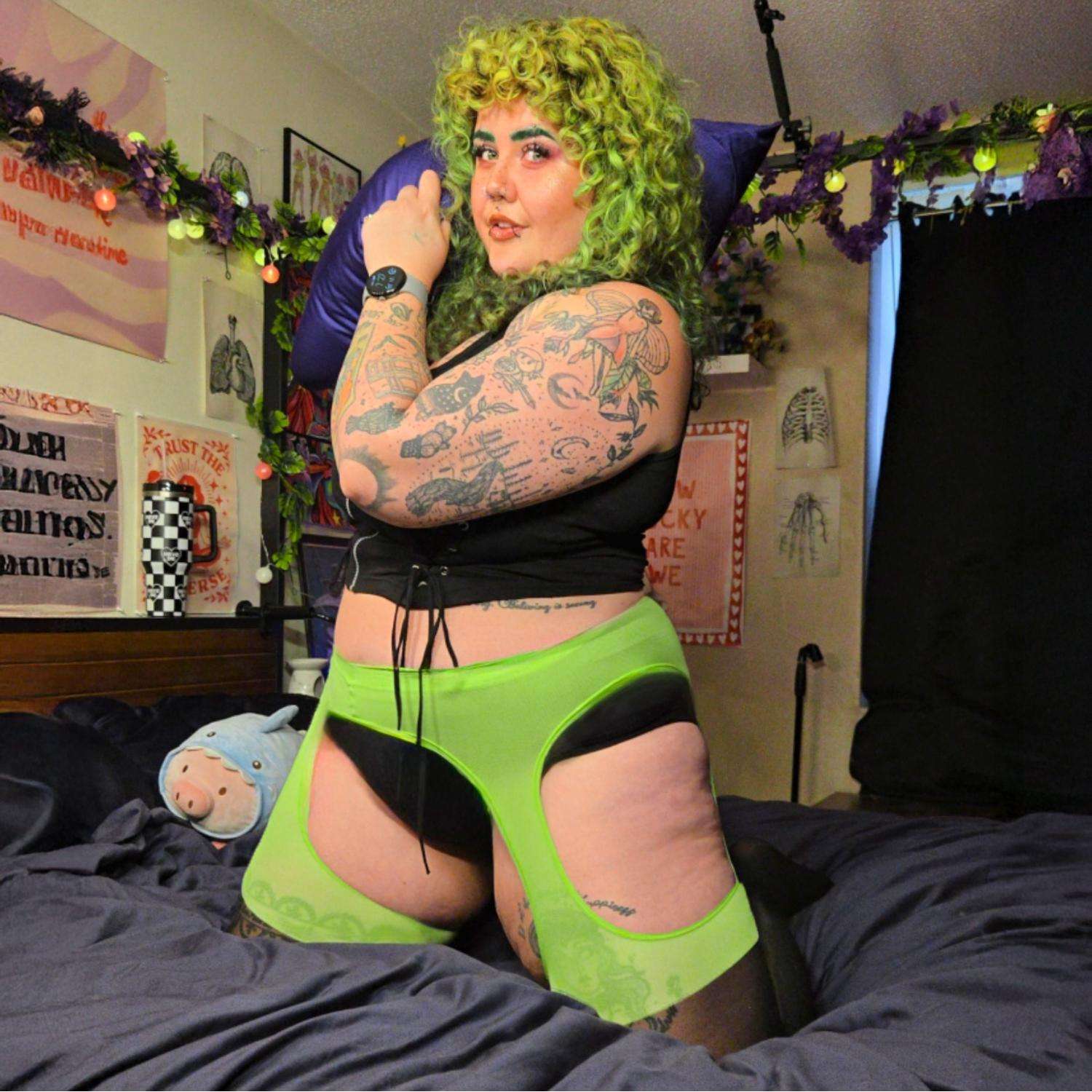 Neon-Strumpfhose in Strumpf-Optik – Wicked