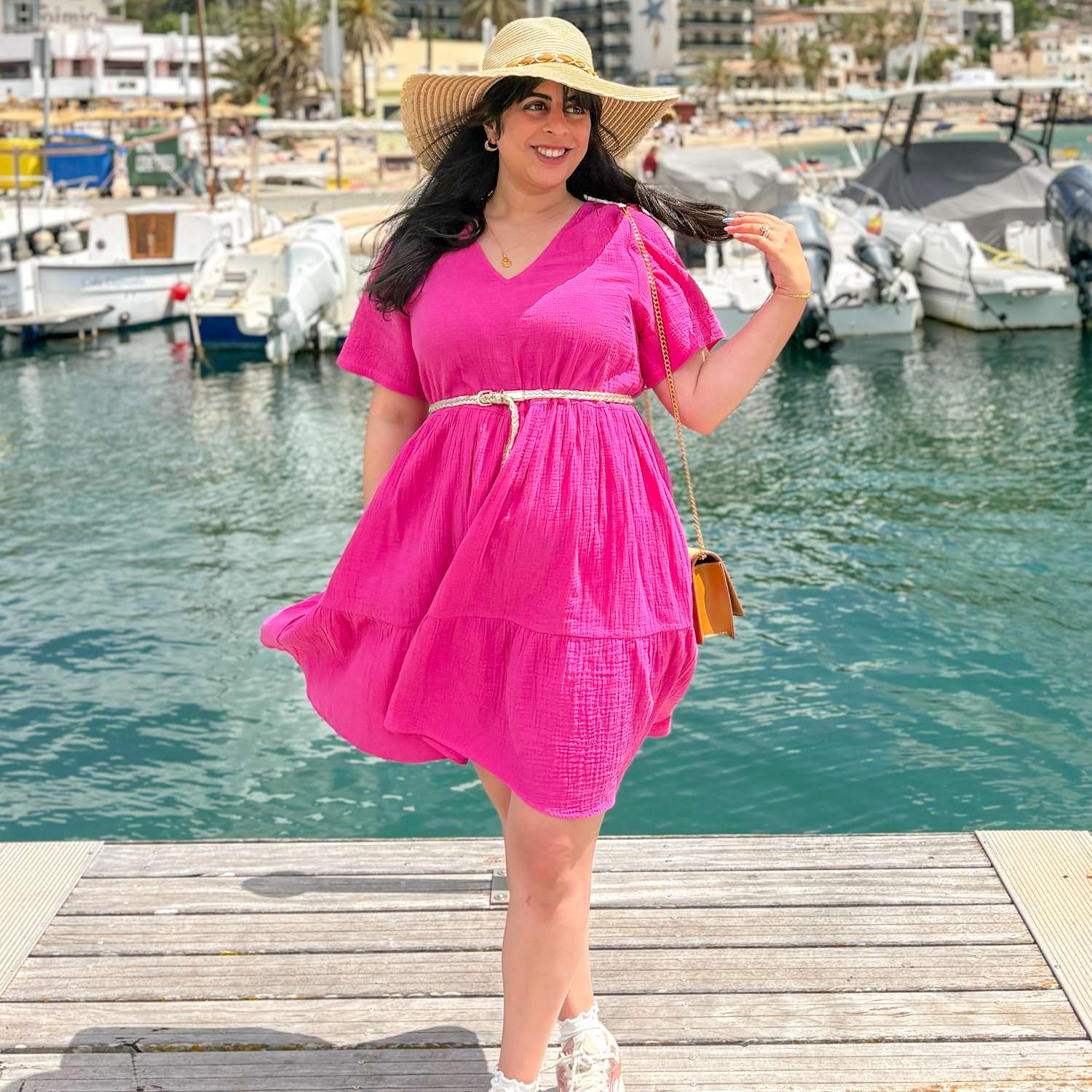 Amrita Kurze Kleid aus Baumwoll-Musselin – Peony