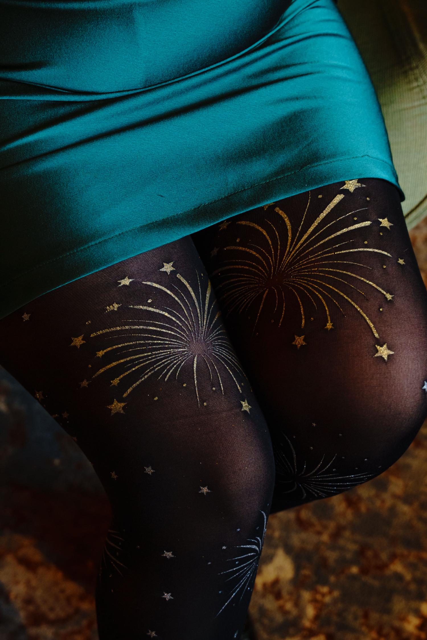 Blickdichte Strumpfhose - Glitzer-Feuerwerk