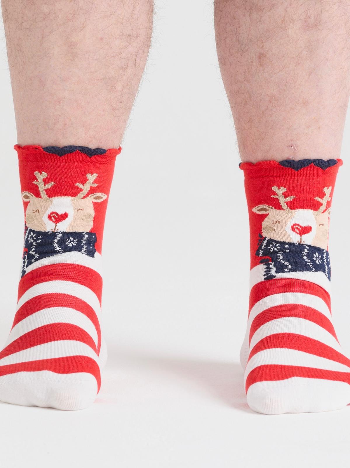 Baumwoll-Sneaker-Socken - Rentier