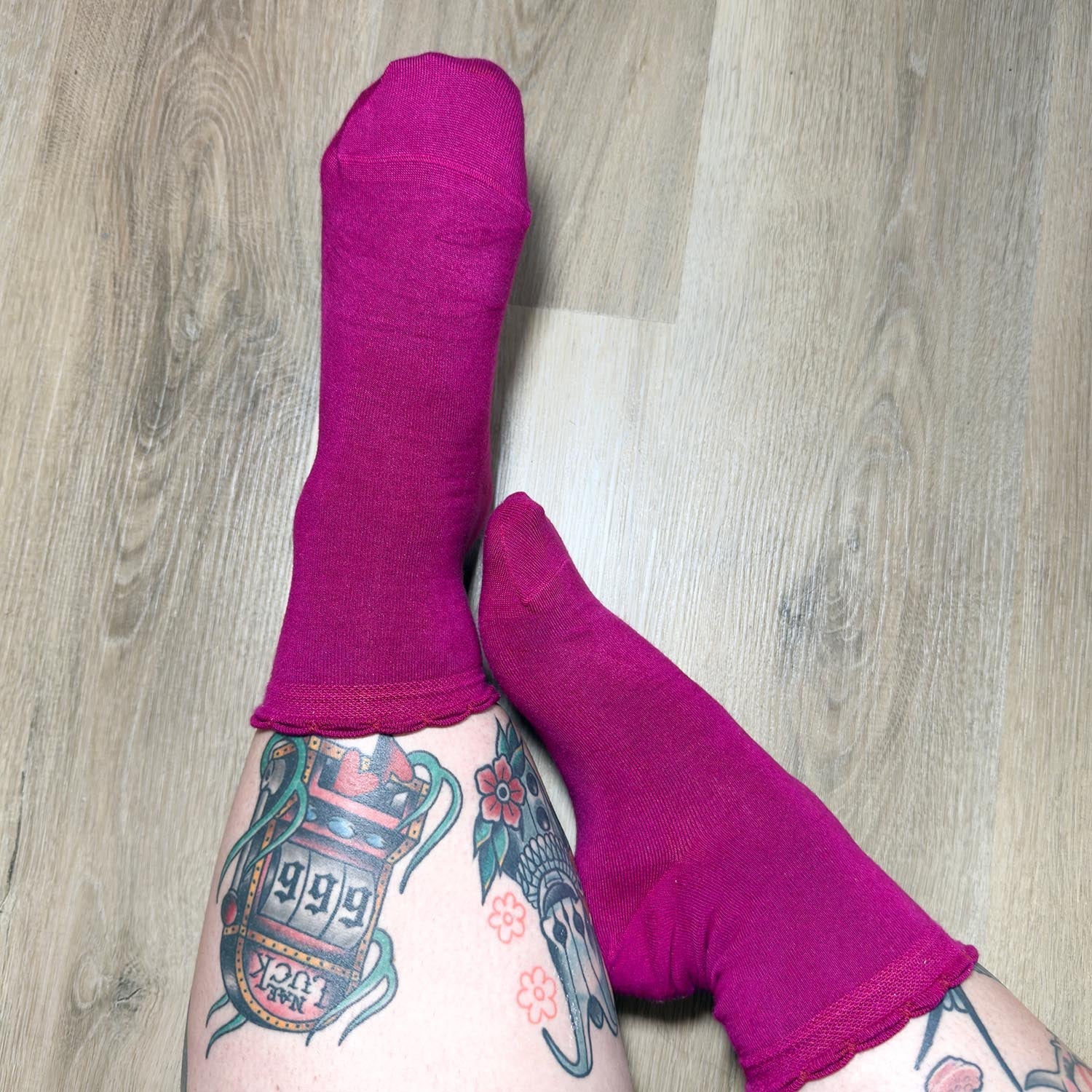 Ultimative Bambus-Knöchelsocken - Hibiscus
