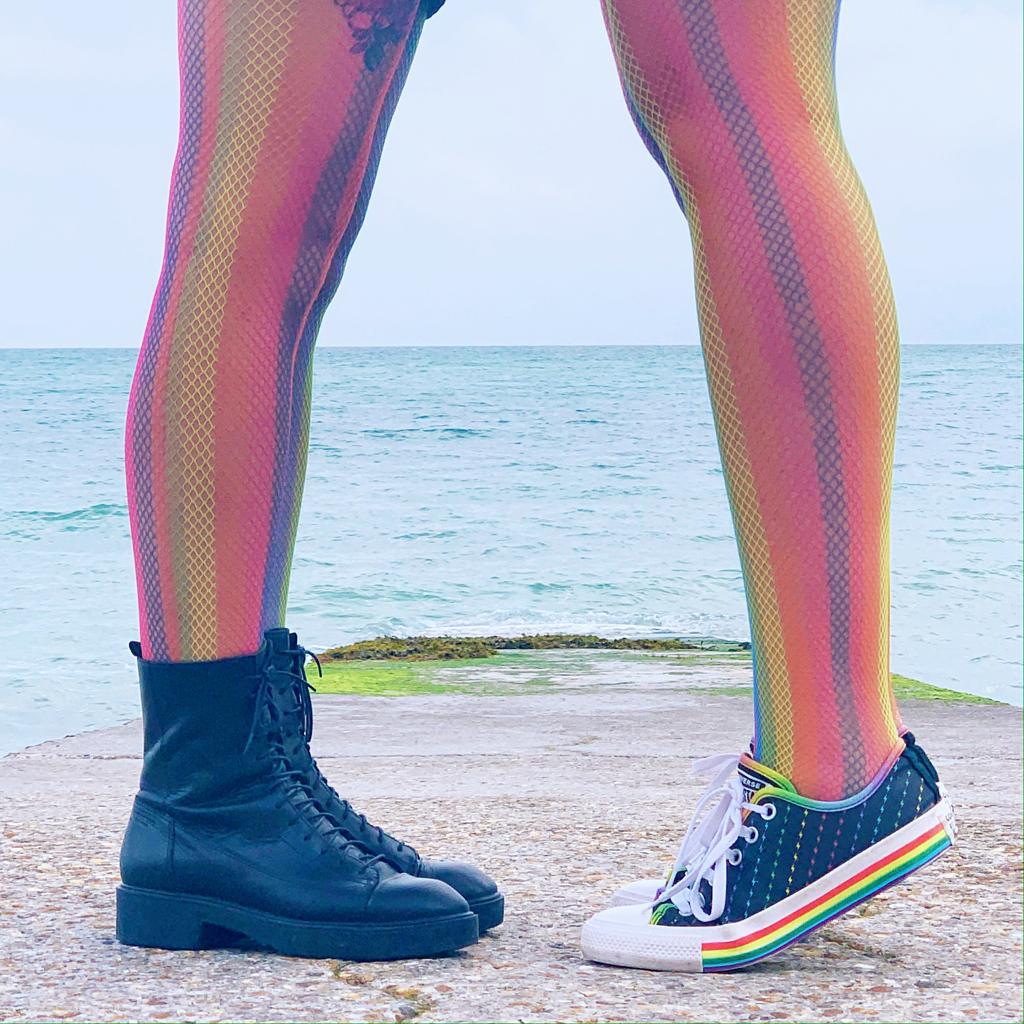 Nätstrumpbyxor - Rainbow