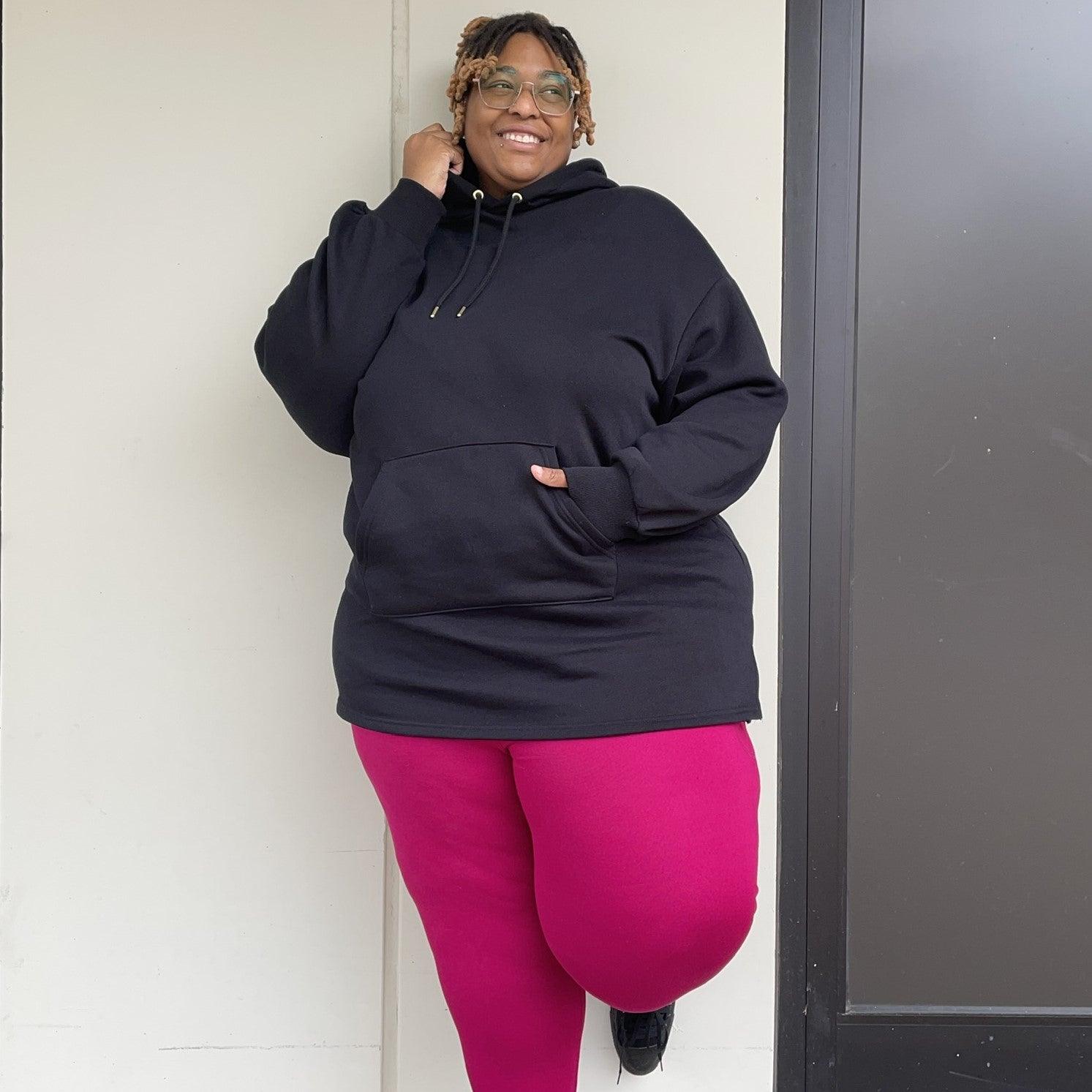 Longline Hoodie i ekologisk bomull - Svart