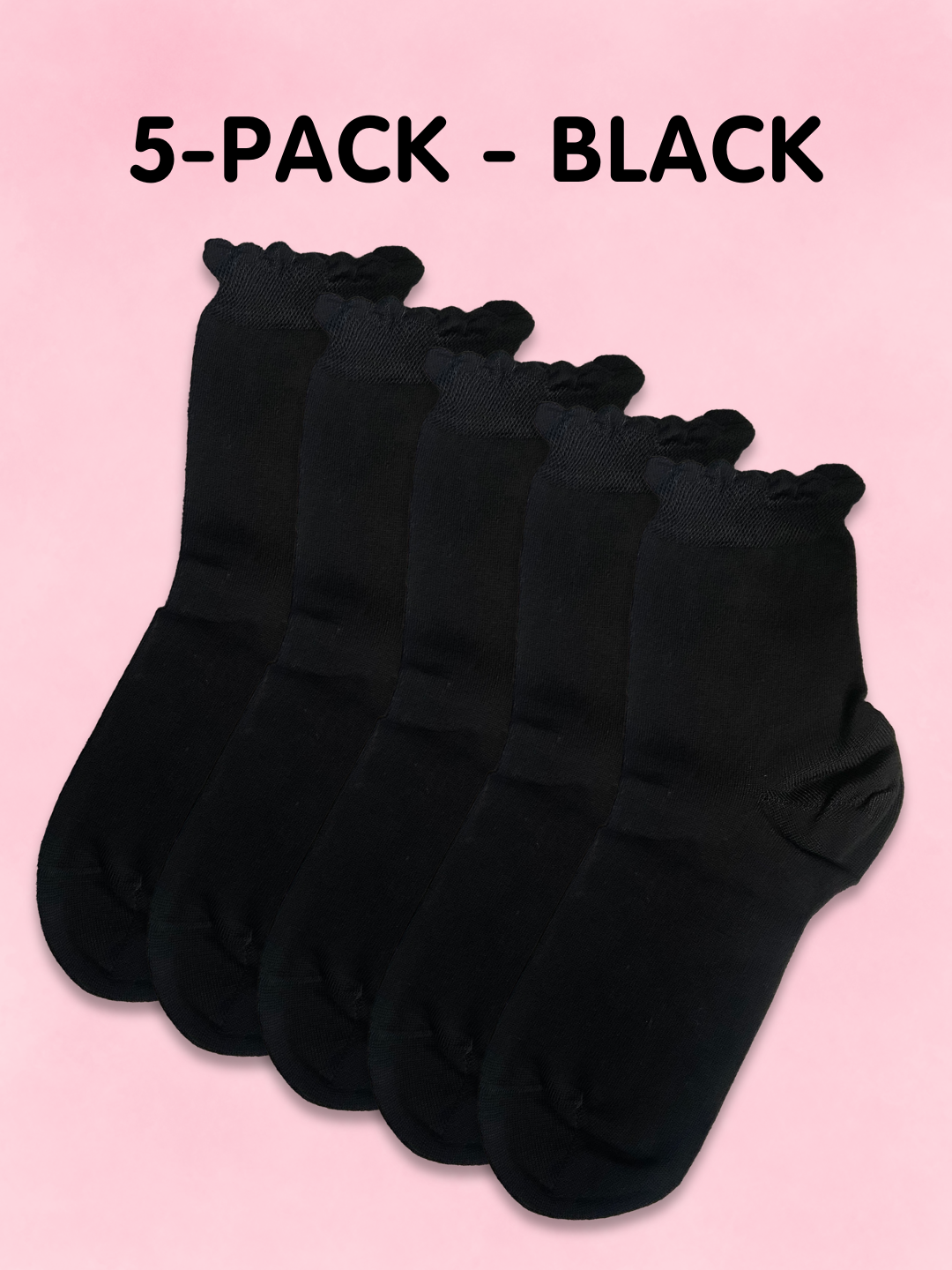 Ultimative Bambus-Knöchelsocken - 5er-Pack in Schwarz