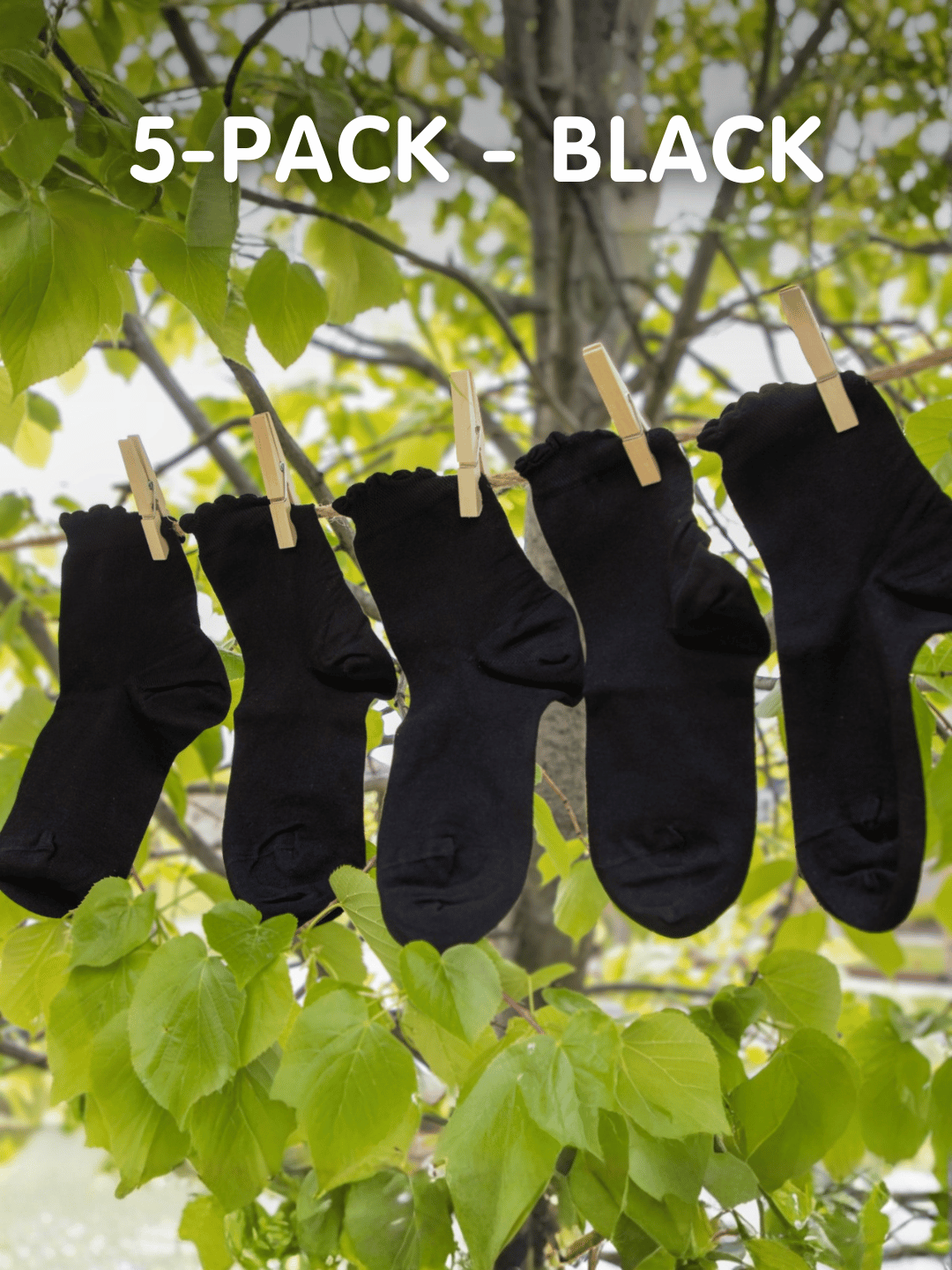 Ultimative Bambus-Knöchelsocken - 5er-Pack in Schwarz