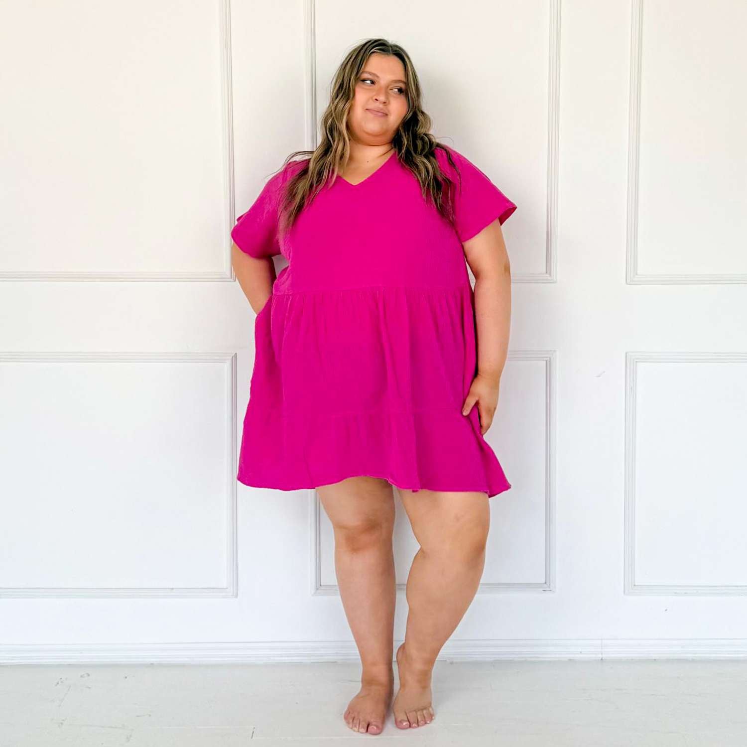 Amrita Kurze Kleid aus Baumwoll-Musselin – Peony