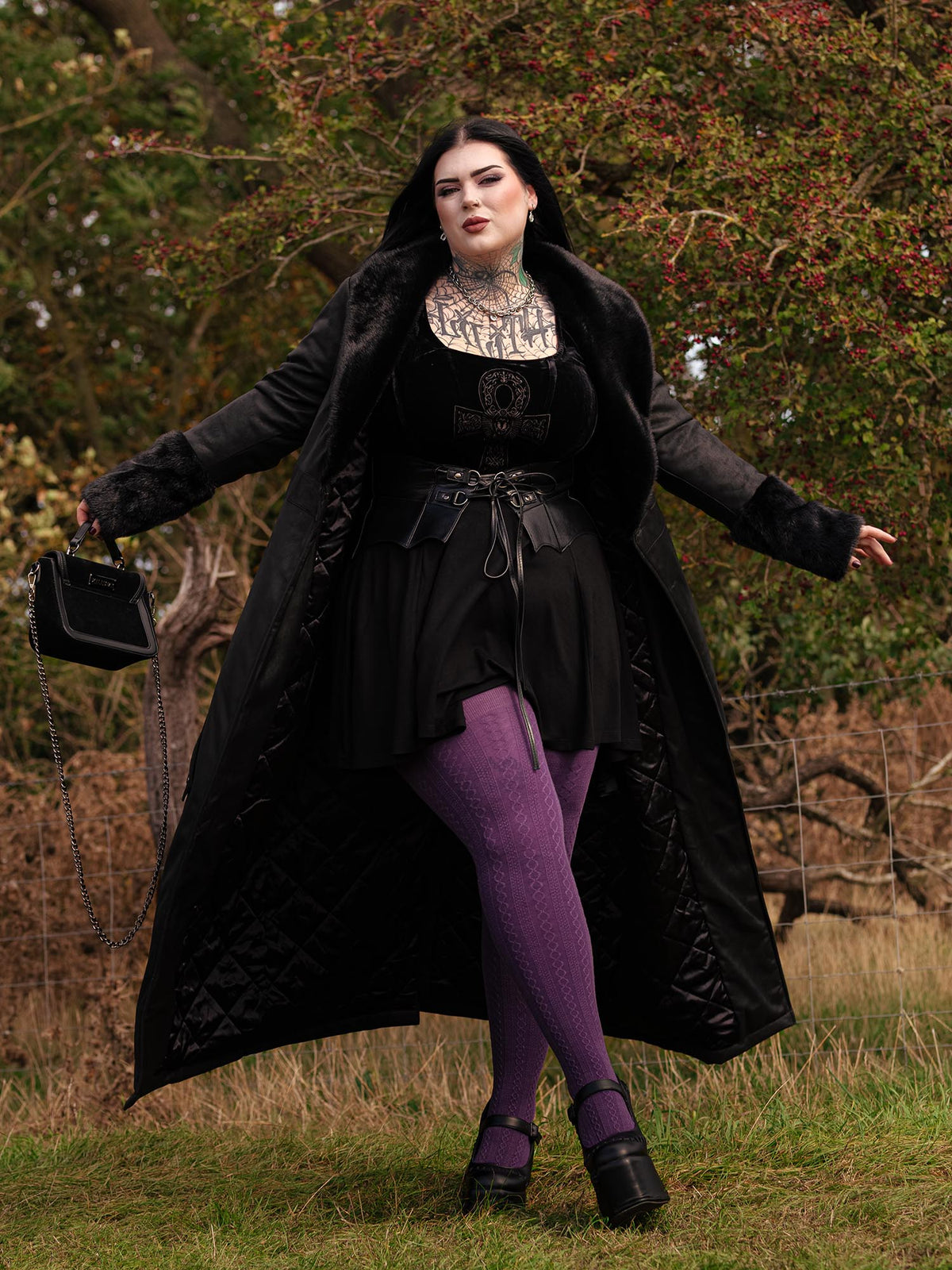 Grannies Zopfstrick Wollstrumpfhosen - Fancy Darkness