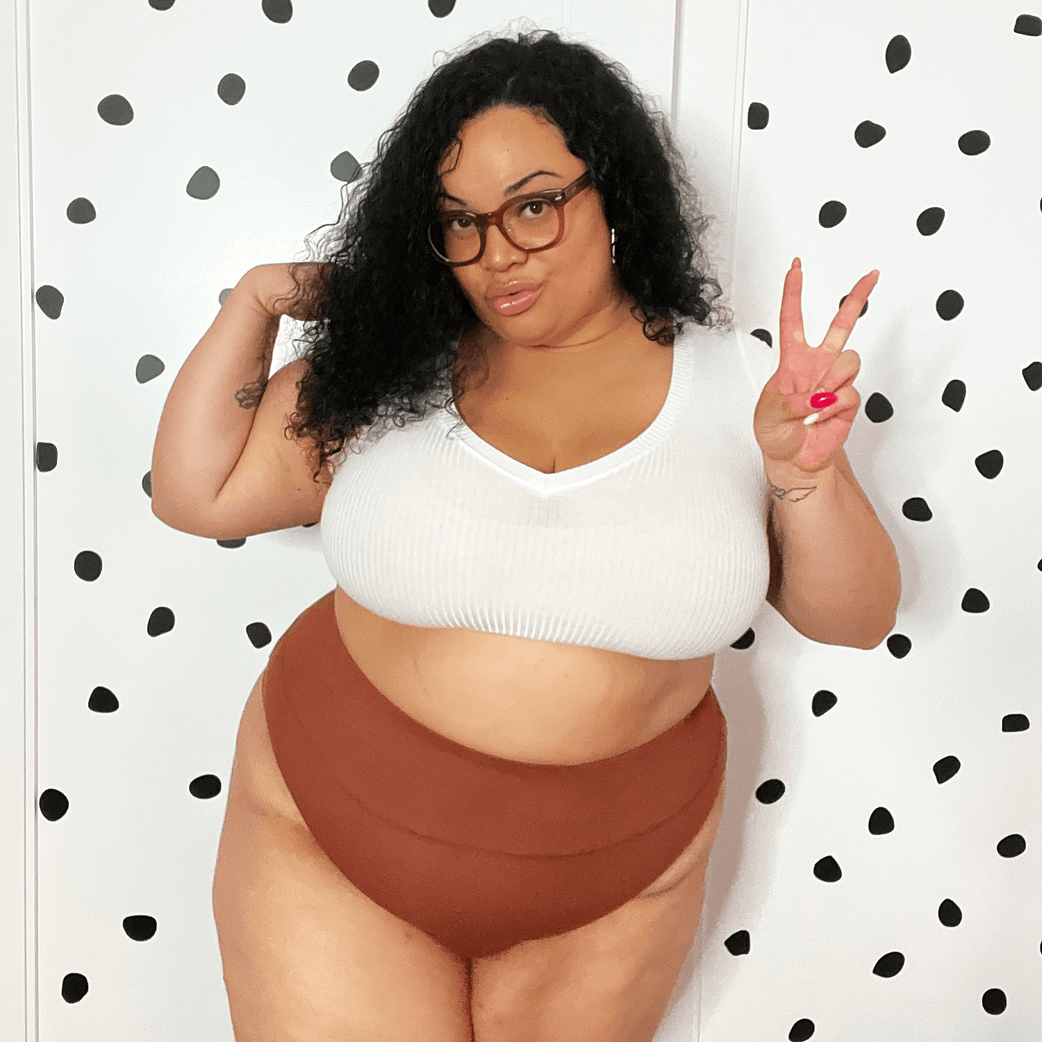Ekologisk bomull Cheeky High Leg Briefs- Root Beer