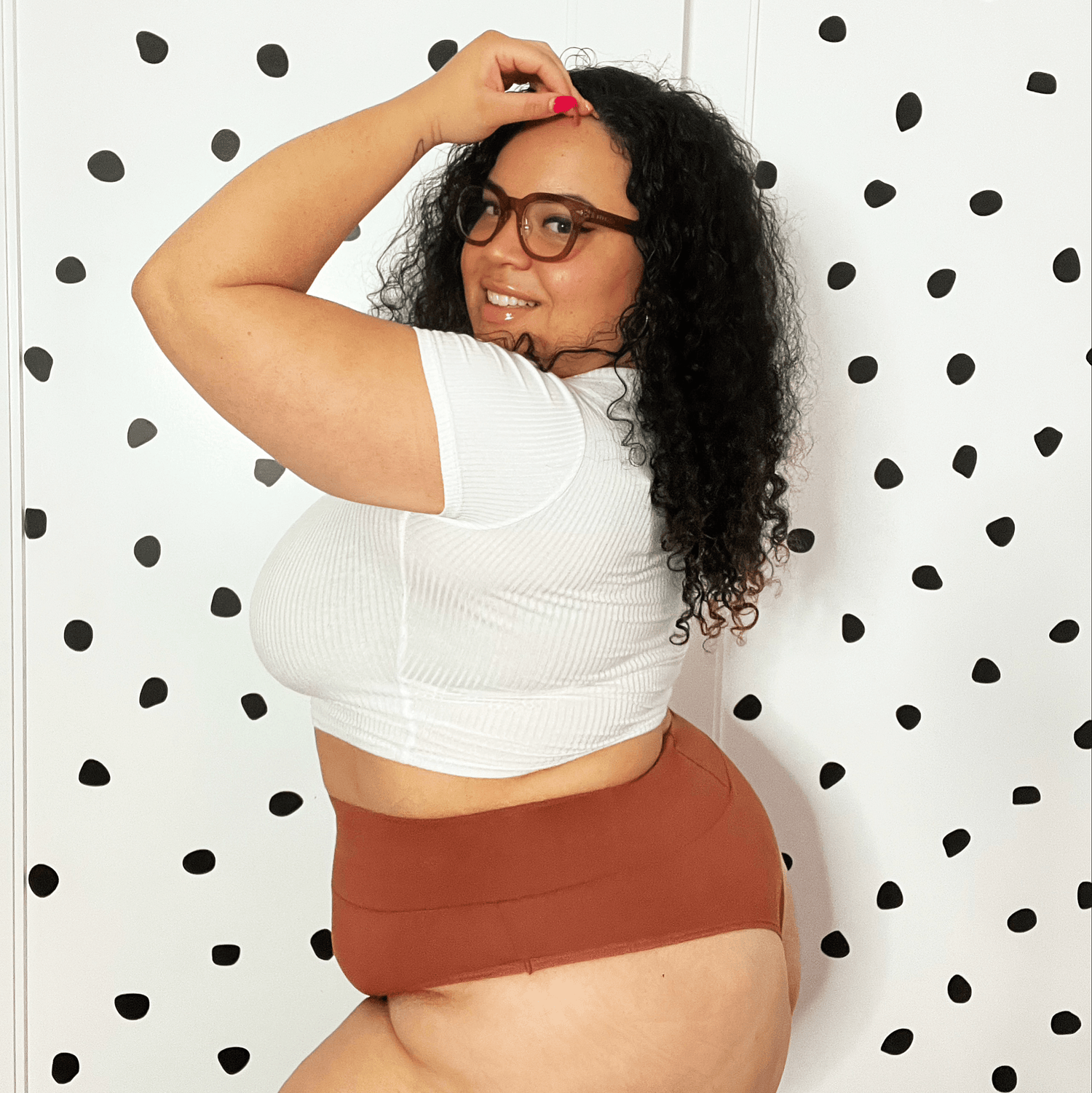 Ekologisk bomull Cheeky High Leg Briefs- Root Beer