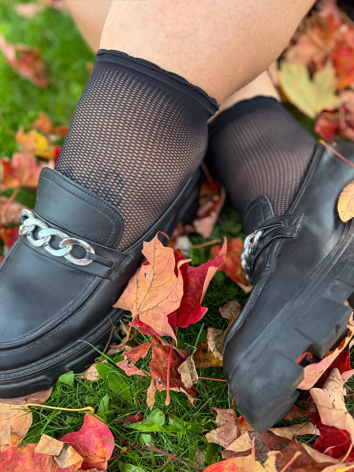 Netz-Knöchelsocken - Schwarz