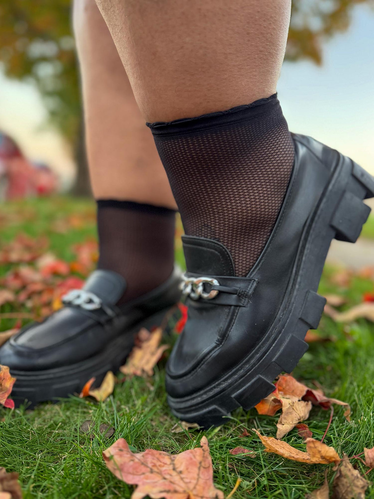 Netz-Knöchelsocken - Schwarz
