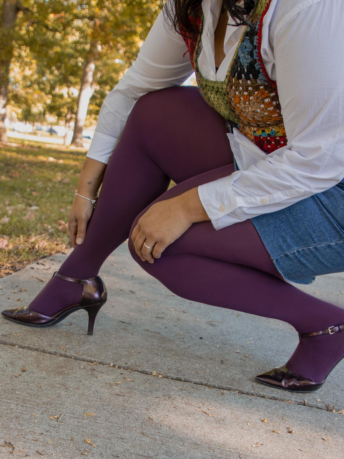 120 Denier Strumpfhosen - Plum
