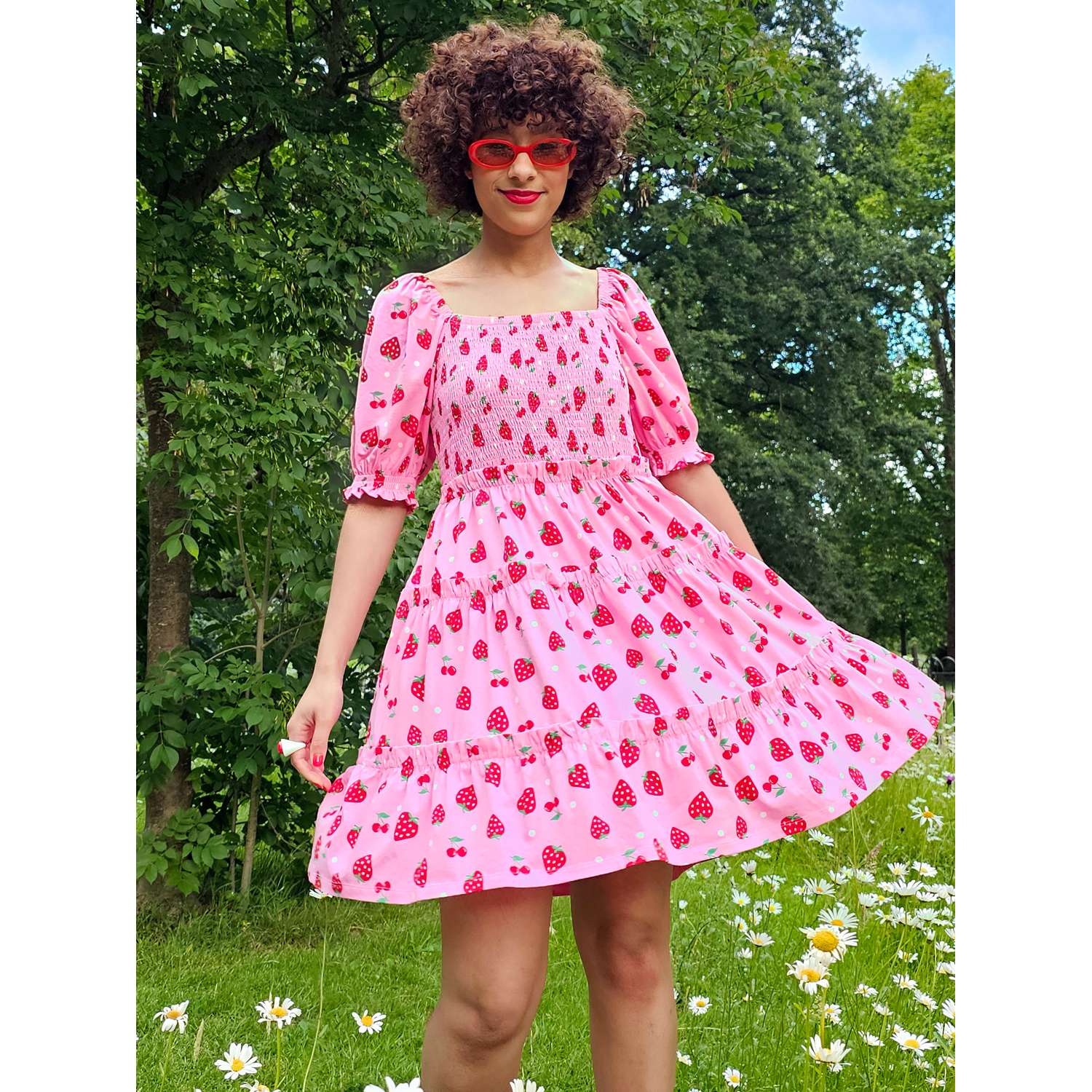 Erdbeer Jersey Minikleid