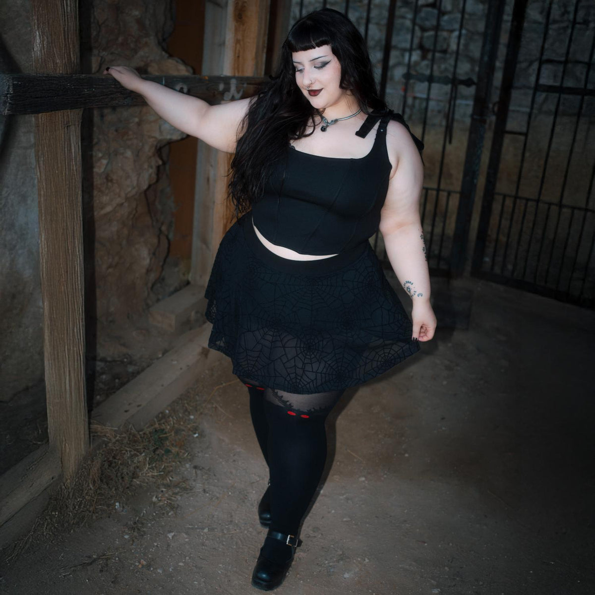 Halloween-Strumpfhose – Mothman – Schwarz