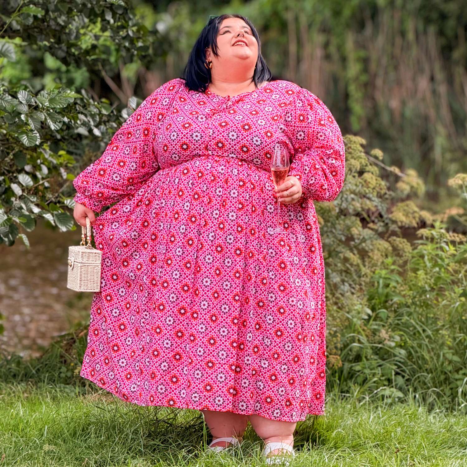Gabriella Lange Kleid aus Baumwolle – Pink Pearl