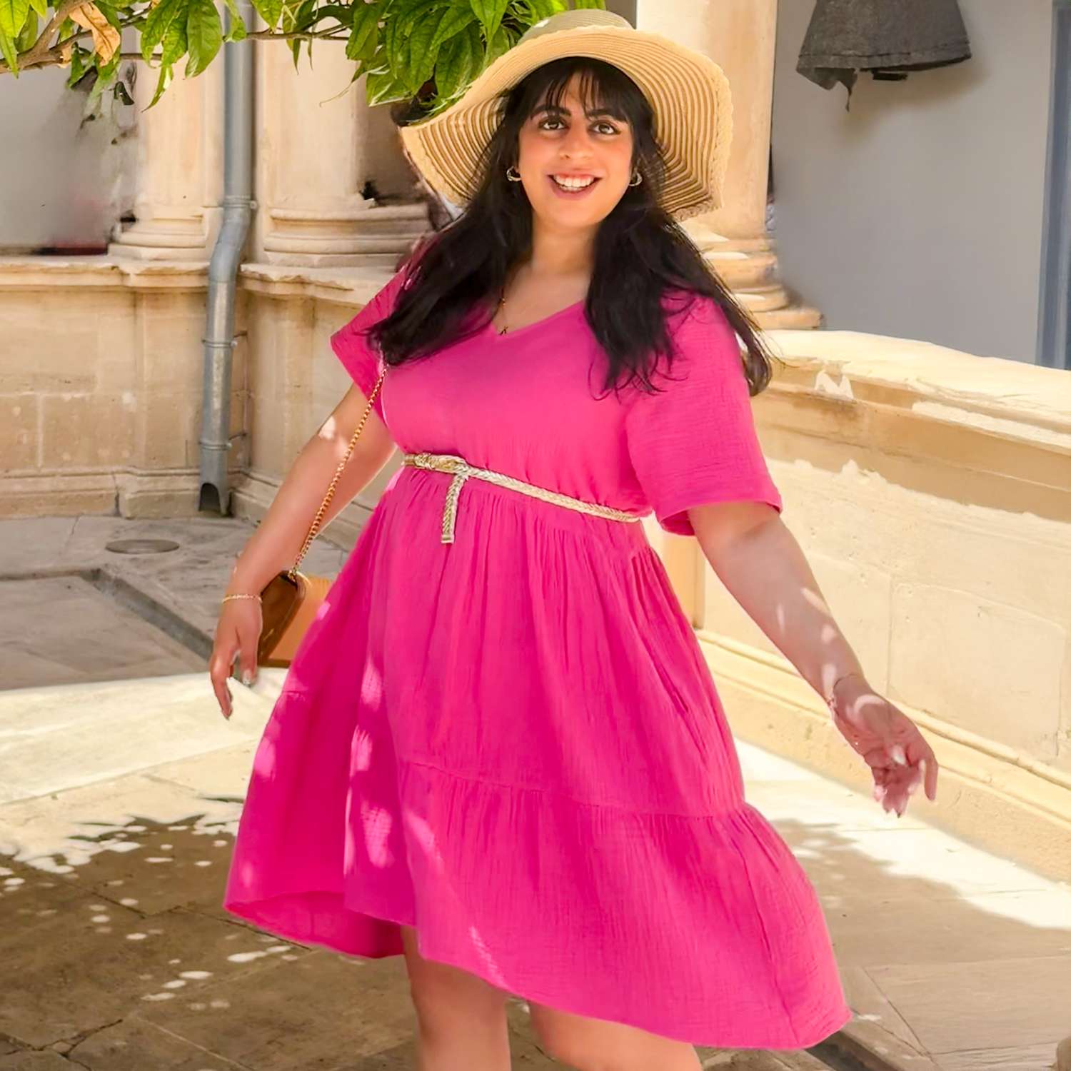 Amrita Kurze Kleid aus Baumwoll-Musselin – Peony