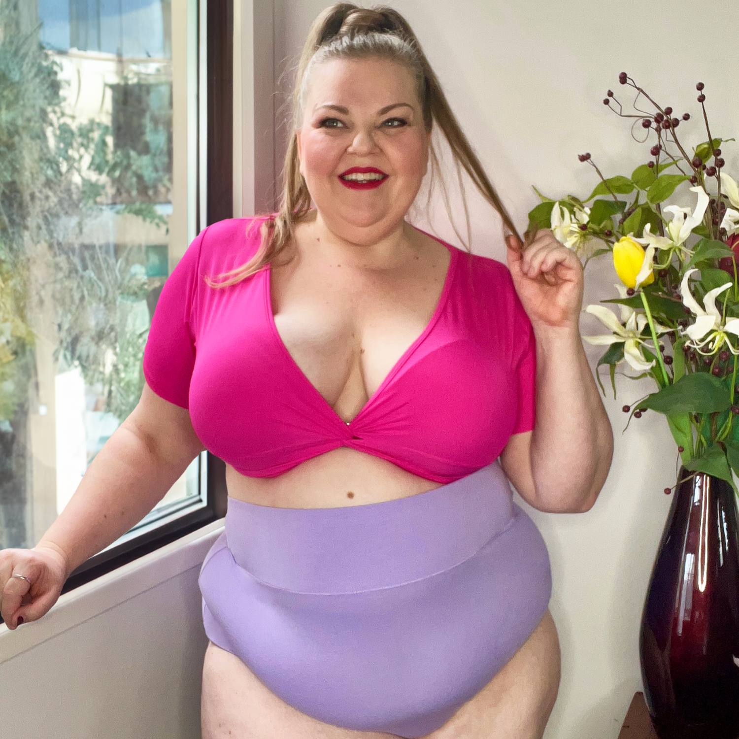 Bio-Baumwolle Super hochtailliert Slips - Cassis de Violet