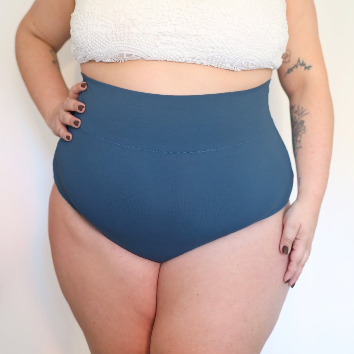 Bio-Baumwolle Super hochtailliert Slips - Denim