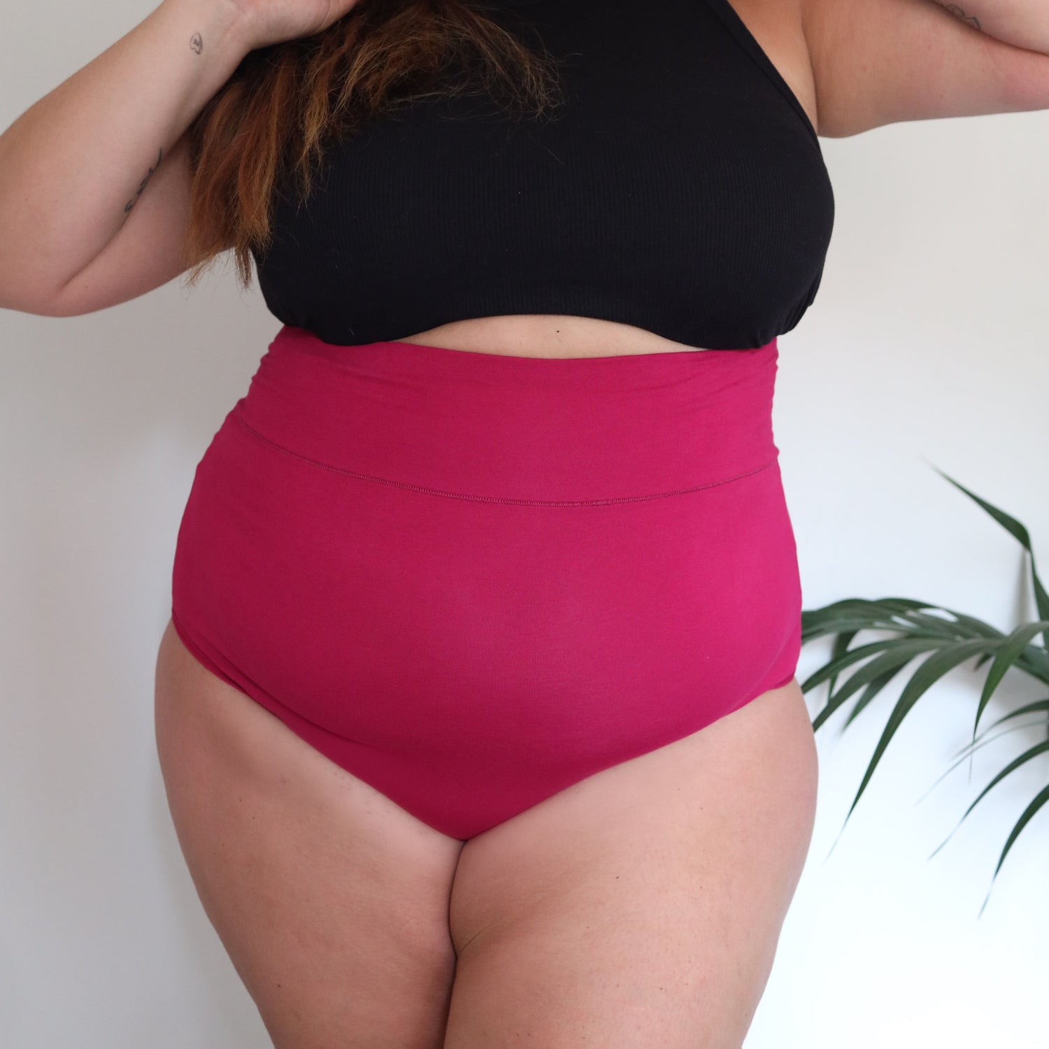 Bio-Baumwolle Super hochtailliert Slips - Raspberry Pie