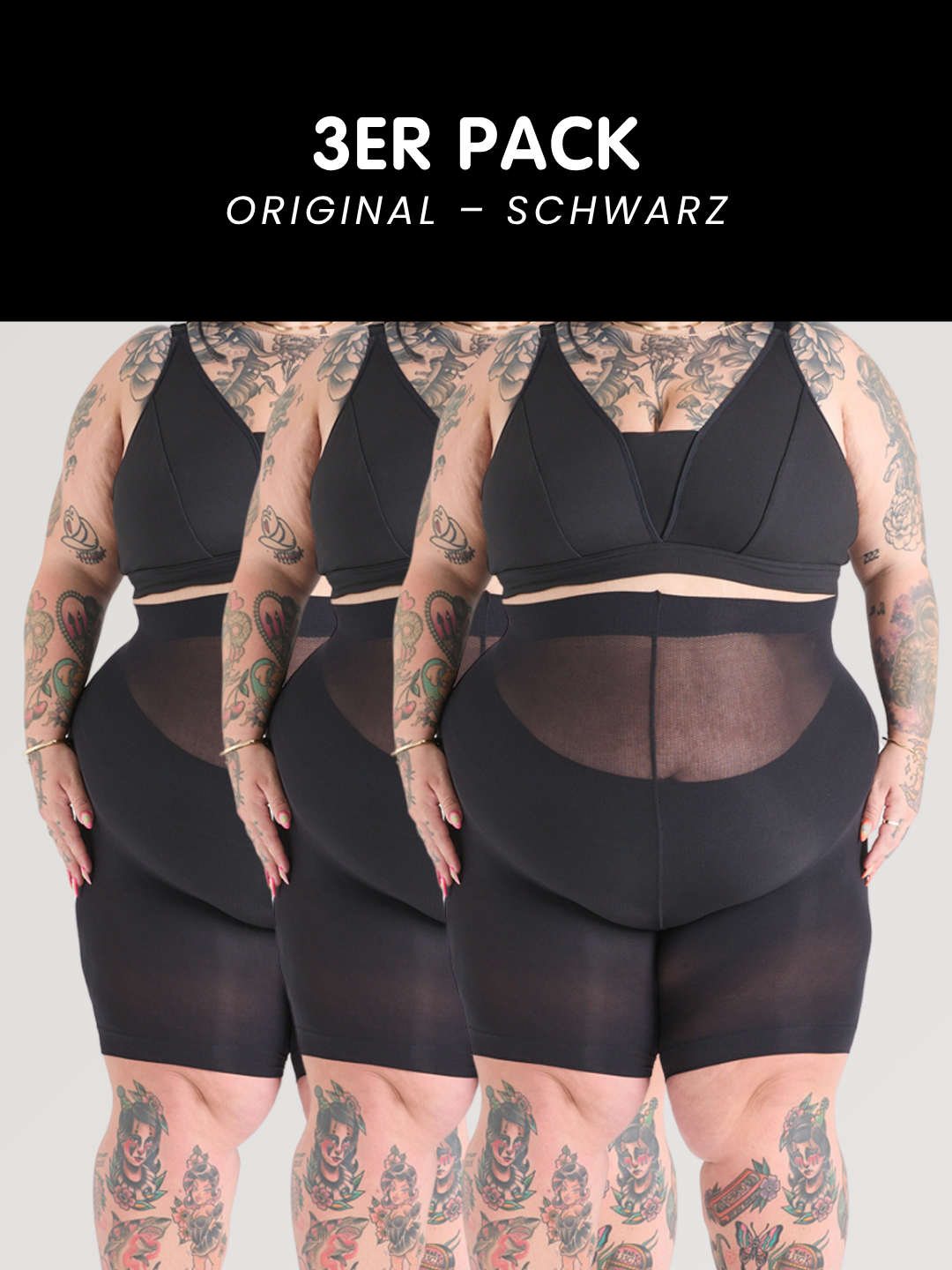 3er-Pack Original – Schwarz Bundle – Stay Cool Chub Rub Shorts