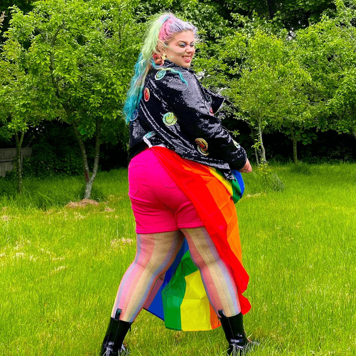 Nätstrumpbyxor - Rainbow